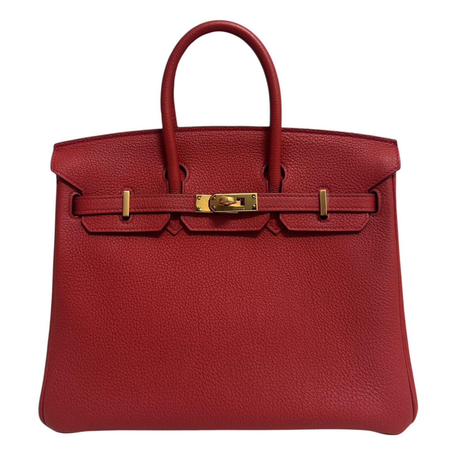 Hermes Birkin 25 Geranium Red Togo Leather Gold Hardware