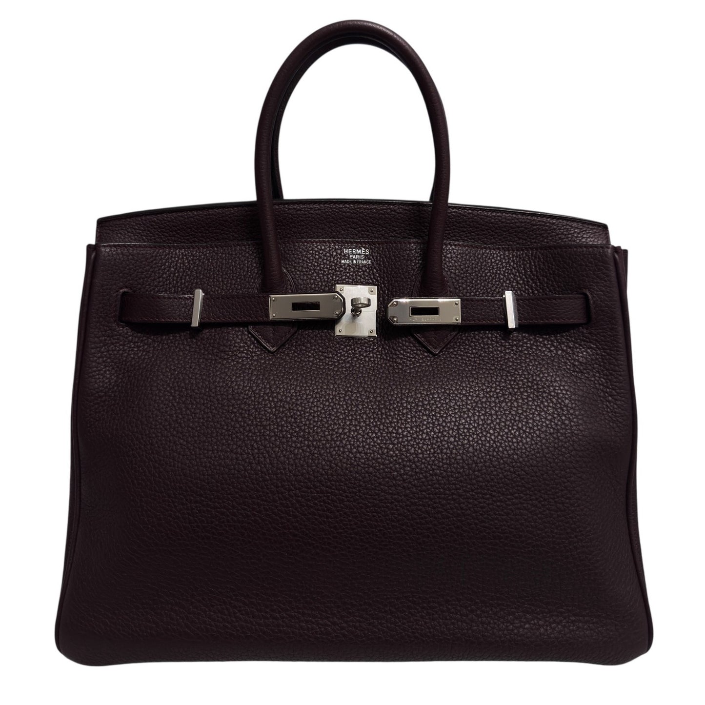 Hermes Birkin 35 Bourdeaux Red Burgundy Togo Leather Palladium Hardware RARE