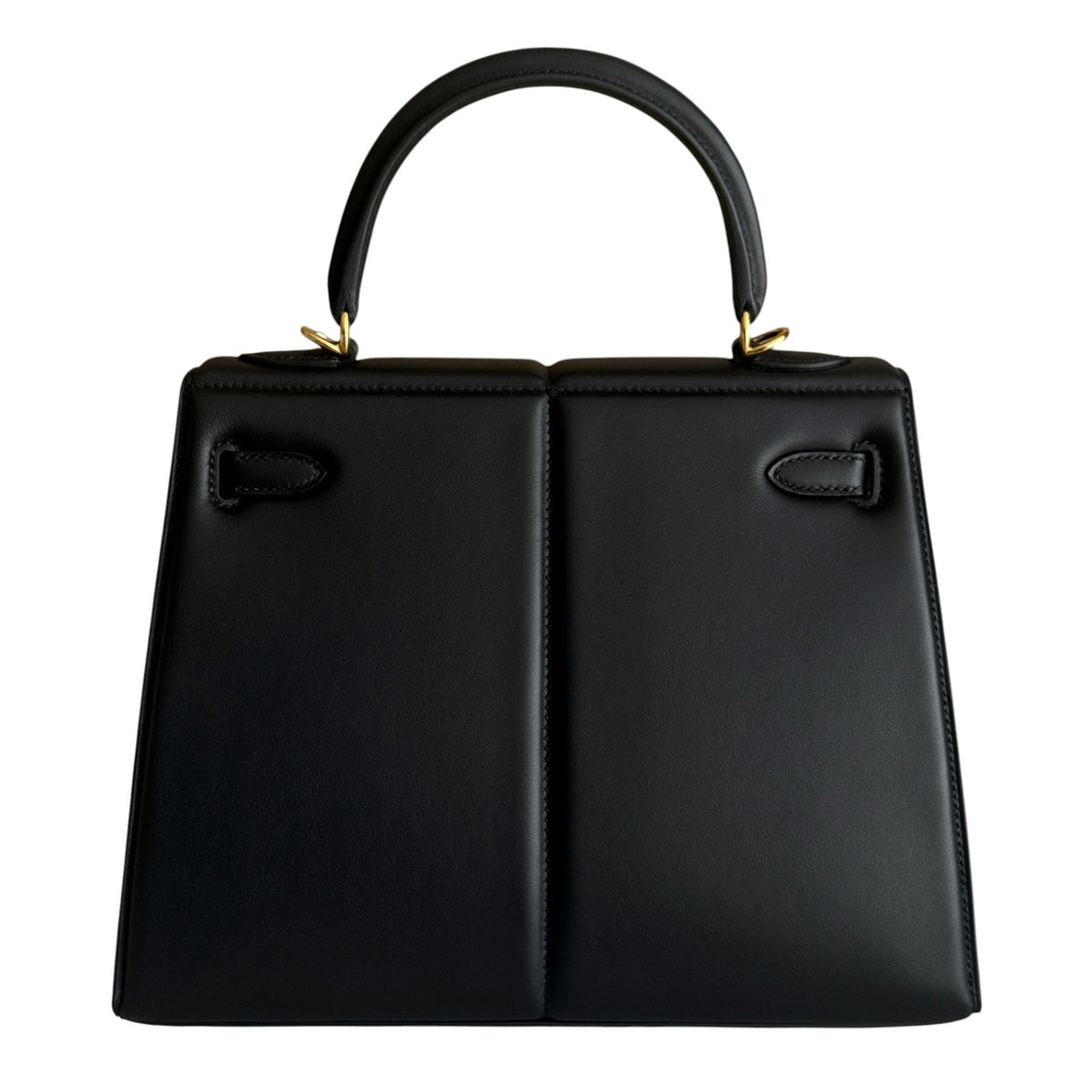 Hermes Kelly 25 Sellier Black Noir Padded Leather Gold Hardware Limited Edition