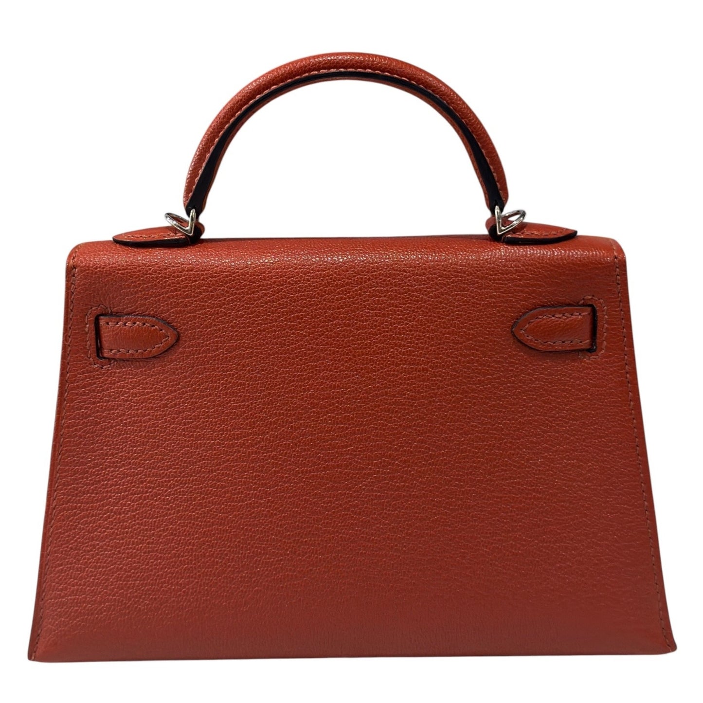 Hermes Kelly Mini 20 Cuivre Orange Chèvre Leather Pink Palladium Hardware RARE
