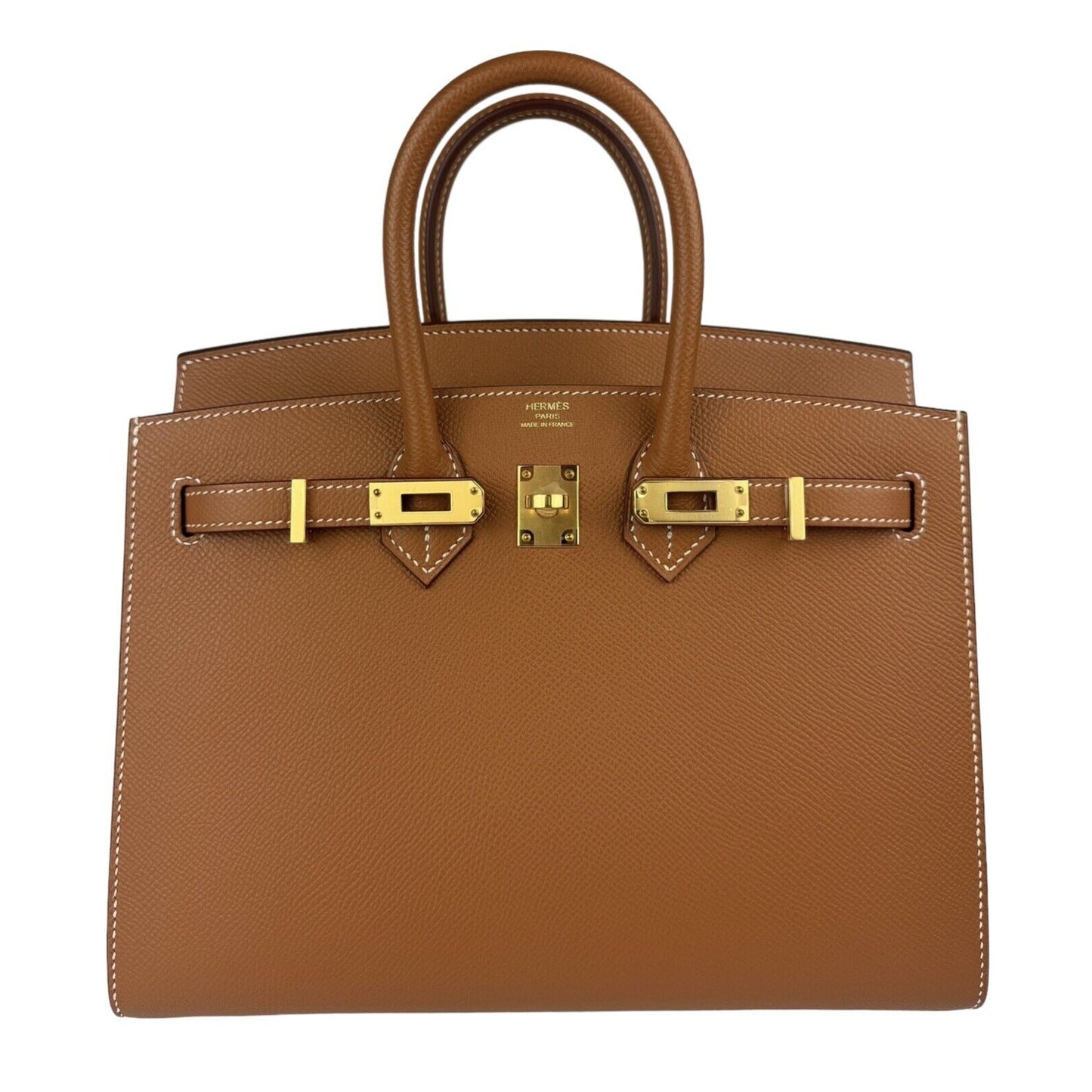 Hermes Birkin 25 Sellier Gold Tan Epsom Leather Gold Hardware Handbag