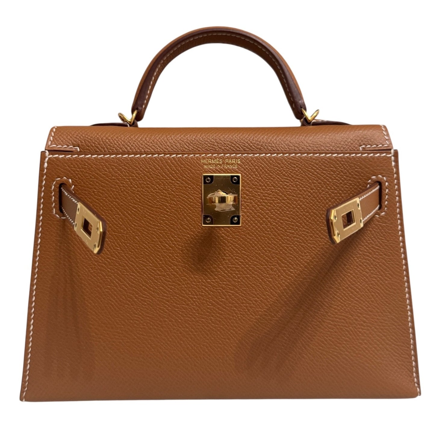 Hermes Kelly Mini 20 Gold Tan Epsom Leather Gold Hardware