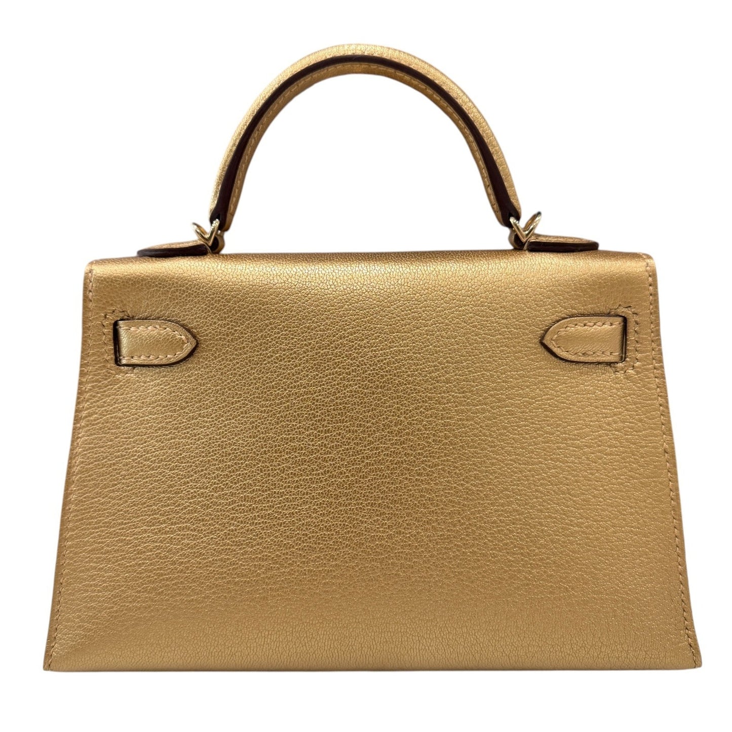Hermès Kelly Mini 20 Dore Gold Chevre Chamkilight Permabrass Hardware RARE