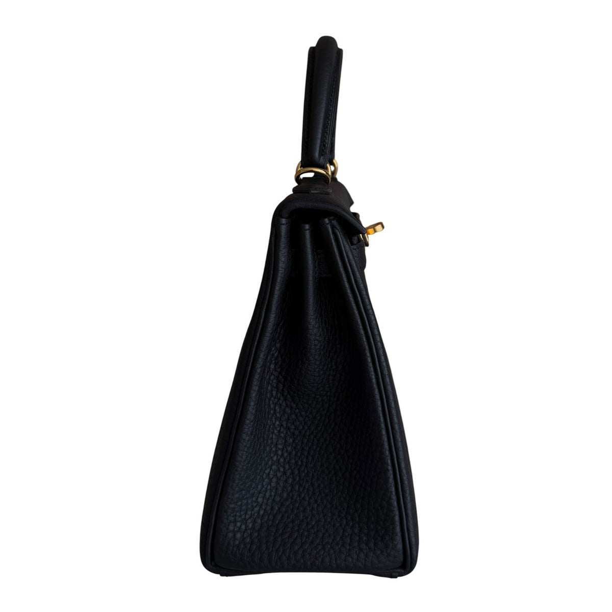 Hermes Kelly 25 Black Noir Togo Leather Gold Hardware RARE