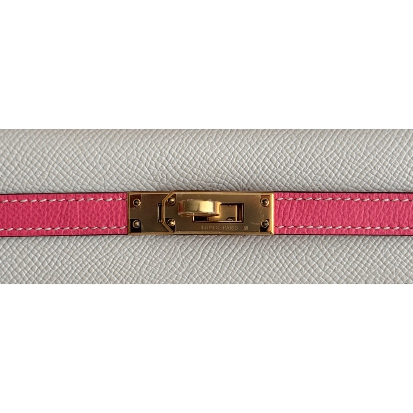 Hermes Kelly 25 Sellier Special Order Craie Rose Azalee Pink Epsom Gold Hardware