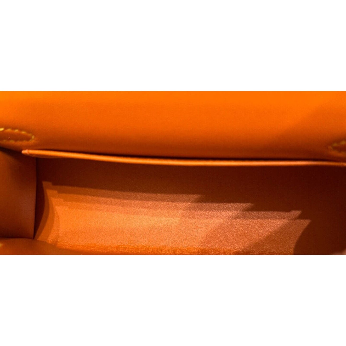 Hermes Kelly Mini 20 Verso Jaune Naples Yellow Orange Chèvre Leather Palladium