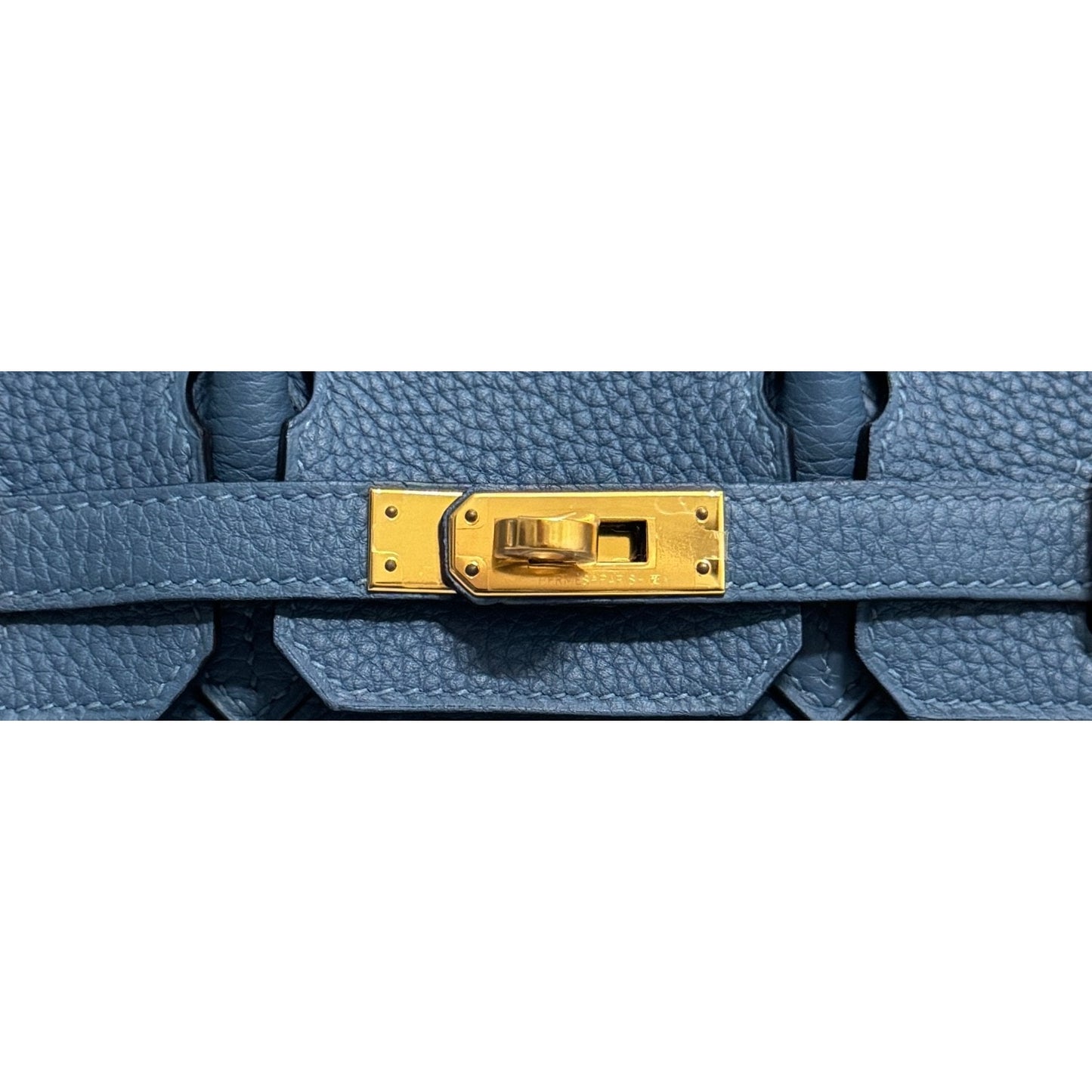 Hermes Birkin 25 Blue Azur Togo Leather Gold Hardware RARE