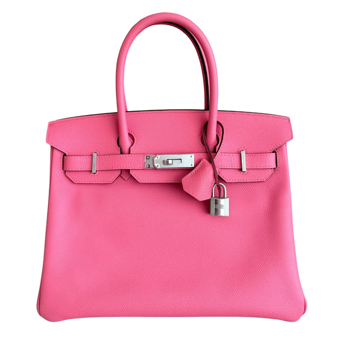 Hermes Birkin 30 Rose Azalee Pink Epsom Leather Palladium Hardware Handbag RARE