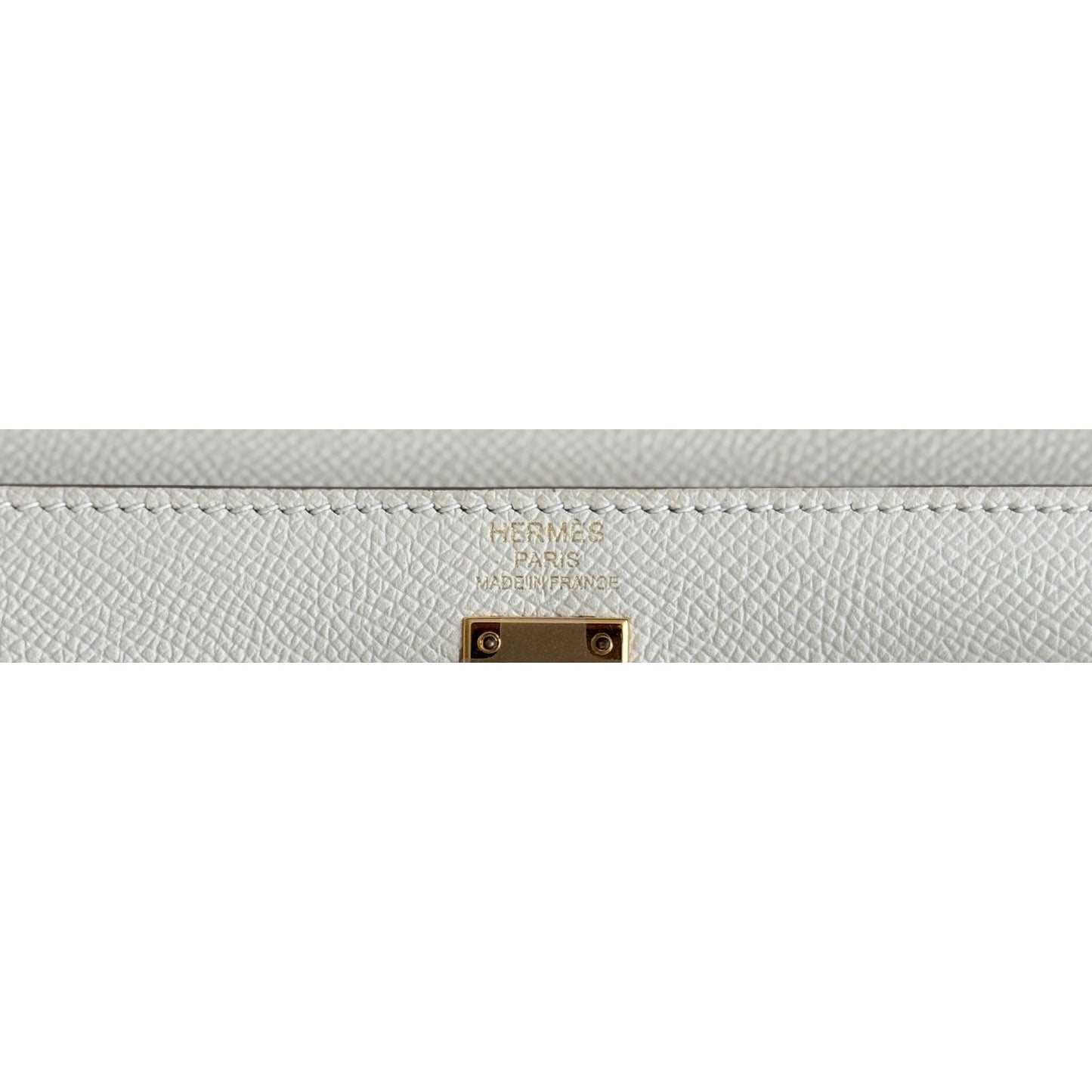 Hermes Kelly 25 Sellier Craie White Epsom Leather Gold Hardware
