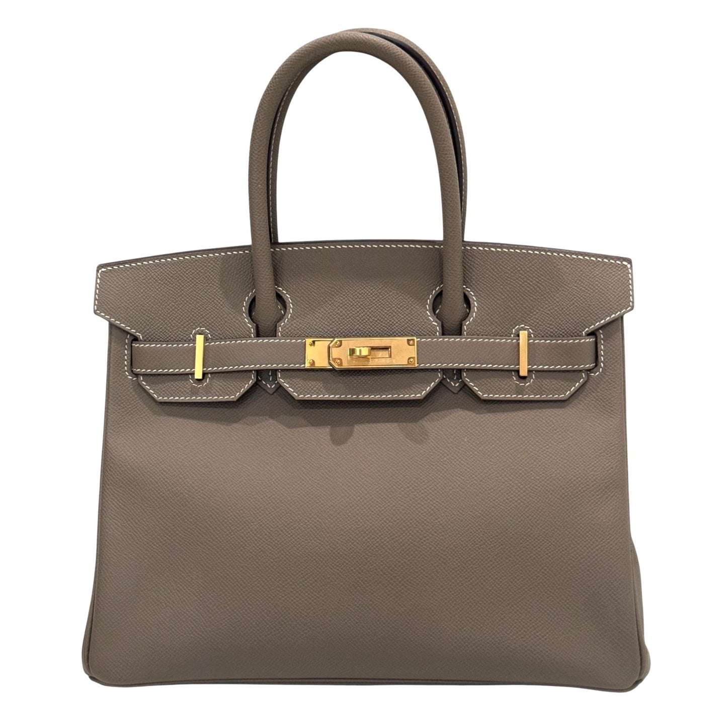 Hermes Birkin 30 Etoupe Gray Epsom Leather Gold Hardware