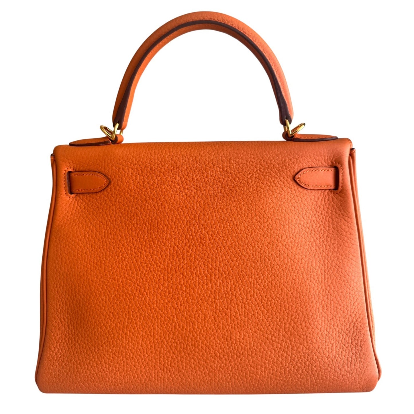 Hermes Kelly 28 Retourne Orange Togo Leather Gold Hardware