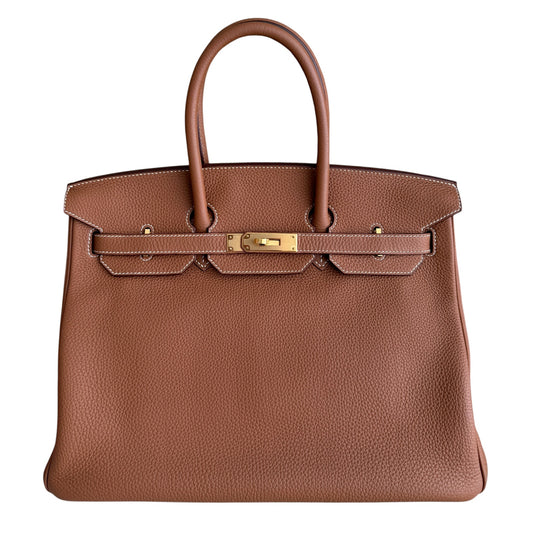 Hermes Birkin 35 Gold Tan Togo Leather Gold Hardware RARE