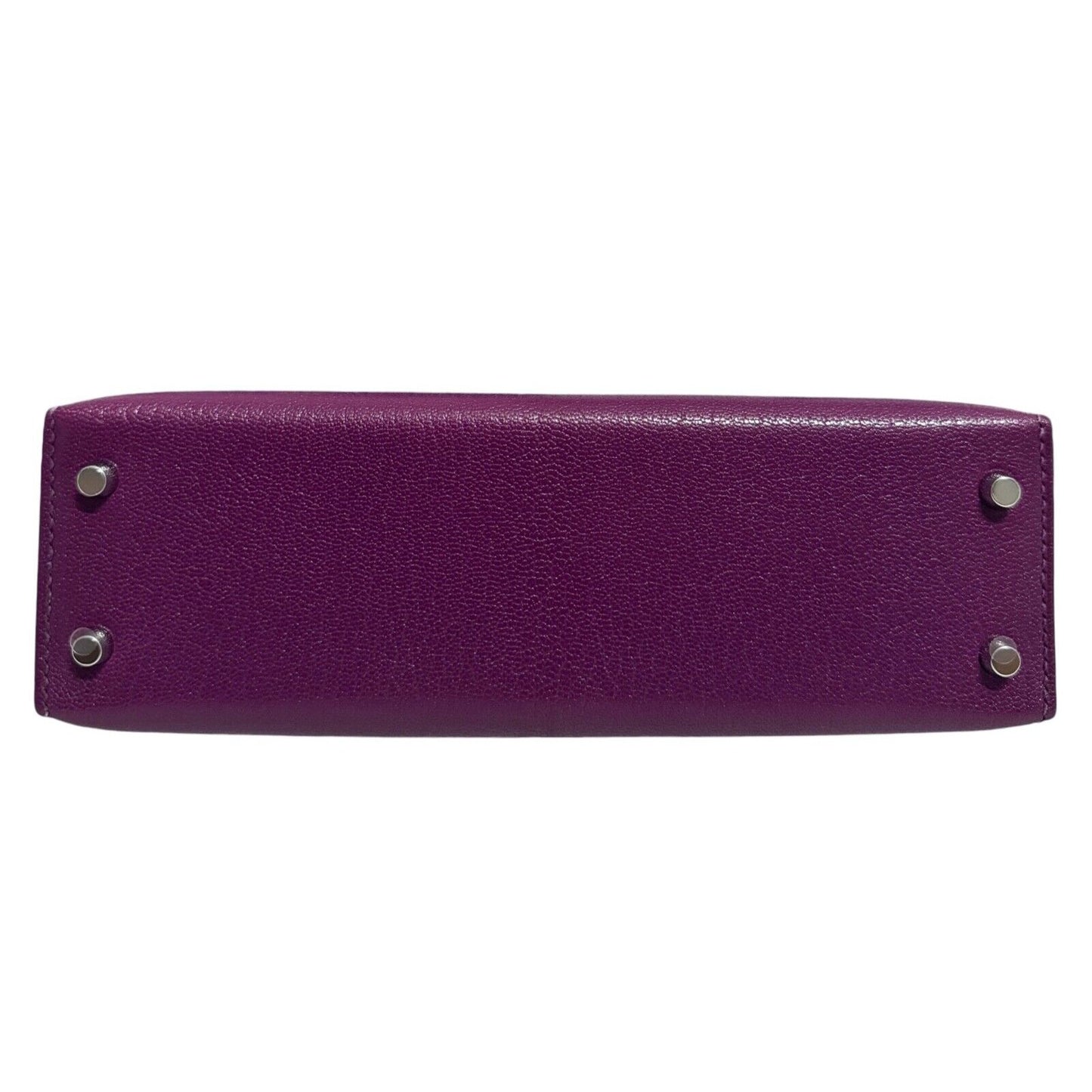 Hermes Kelly Mini 20 Anemone Purple Chèvre Leather Palladium Hardware RARE