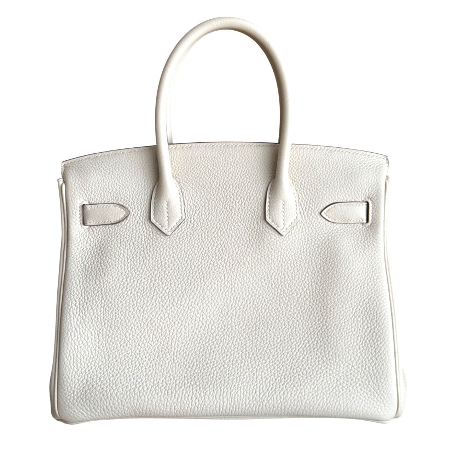 Hermes Birkin 30 Craie White Togo Leather Rose Gold Hardware Handbag
