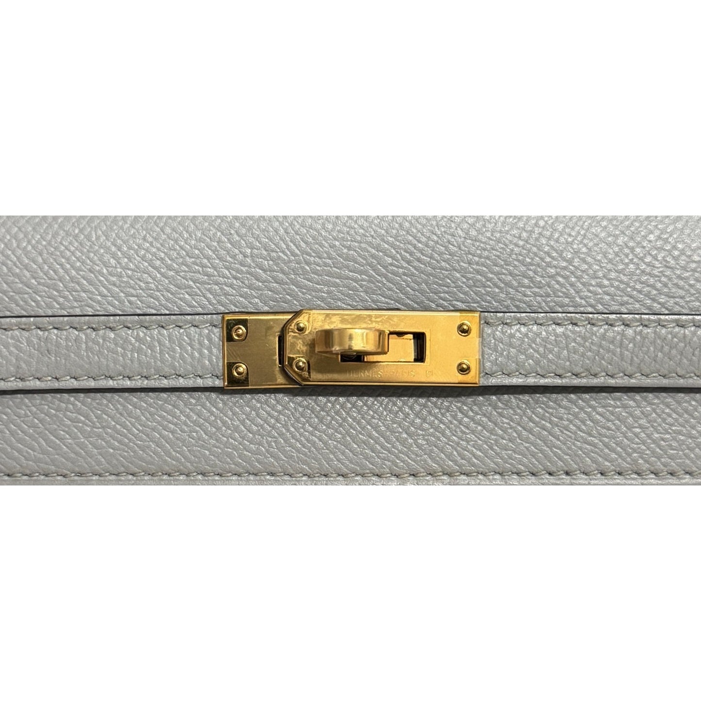 Hermes Kelly 25 Sellier Gris Mouette Gray Epsom Leather Gold Hardware