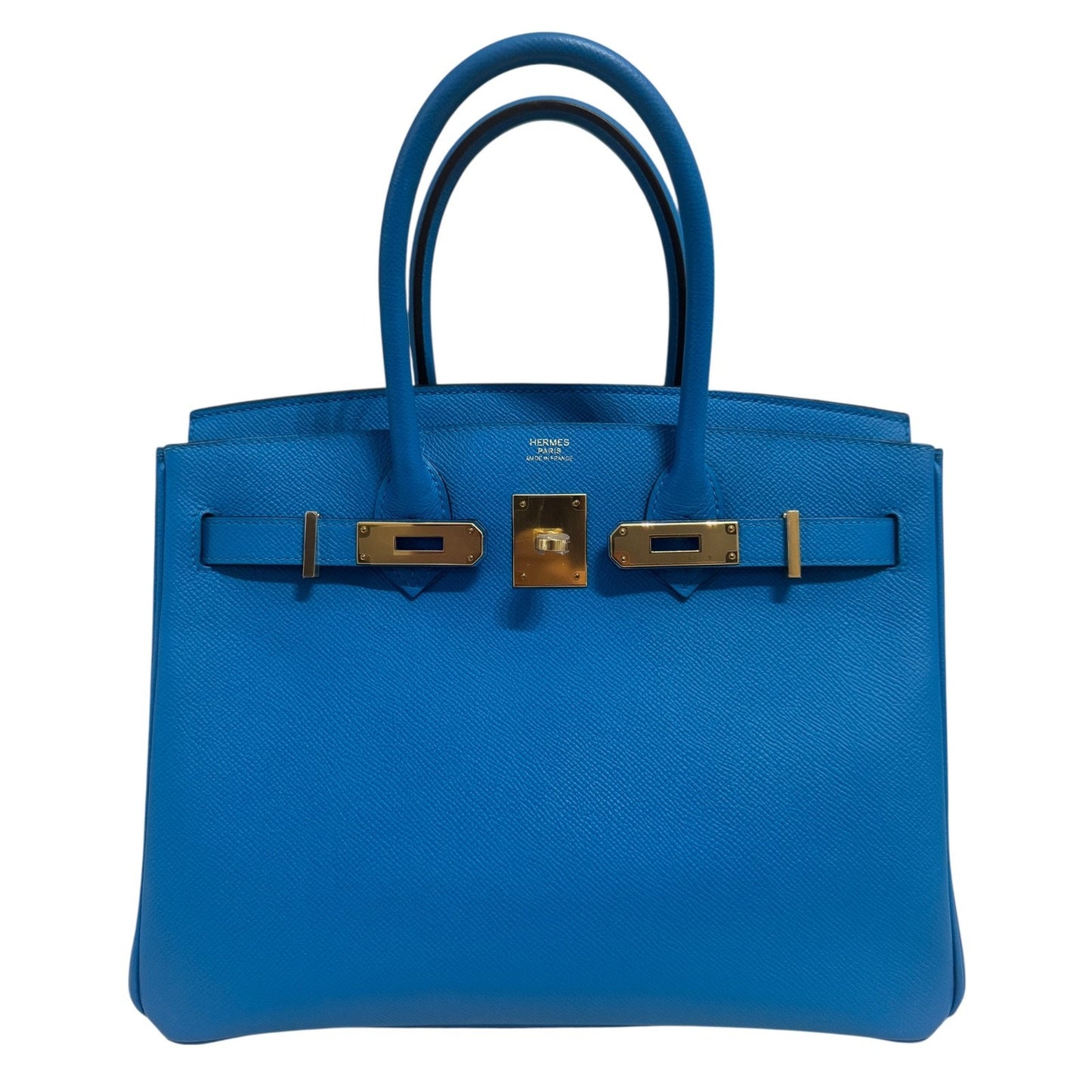 Hermes Birkin 30 Blue Zanzibar Bleu Epsom Leather Gold Hardware