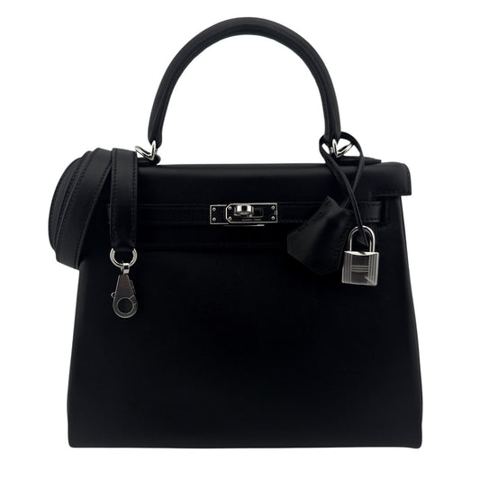 Hermes Kelly 25 Black Noir Cheri Leather Palladium Hardware New 2025