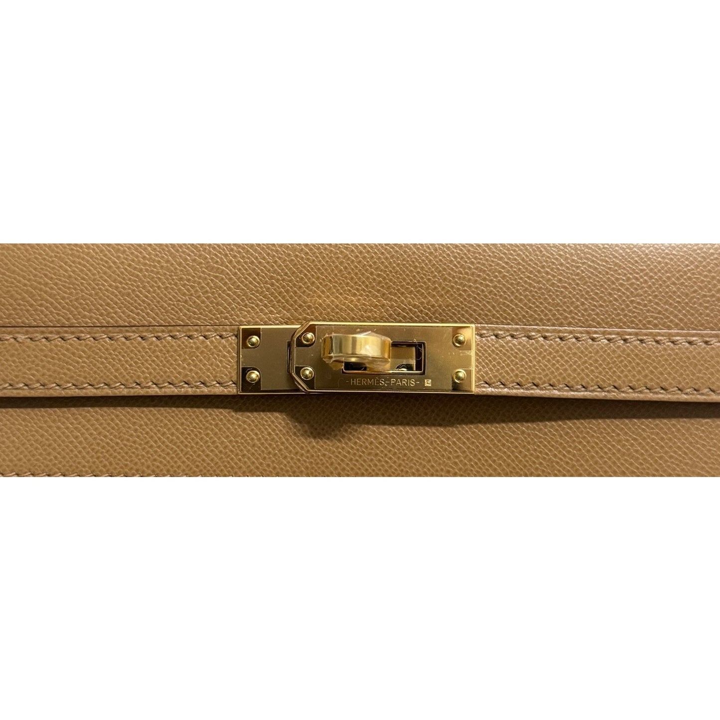 Hermes Kelly 25 Sellier Verso Biscuit & Mushroom Madame Leather Gold Hardware