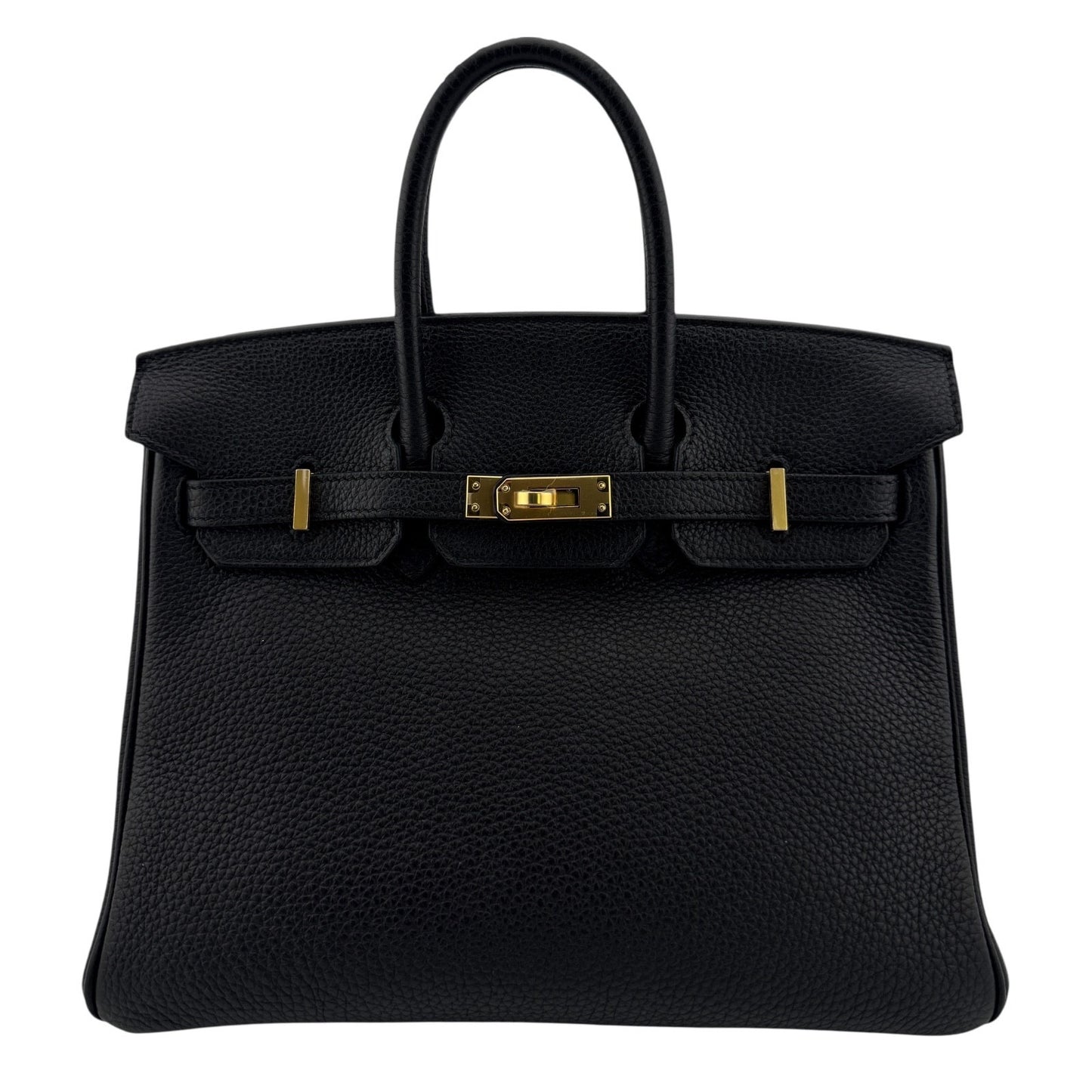 Hermes Birkin 25 Black Noir Togo Leather Gold Hardware Handbag