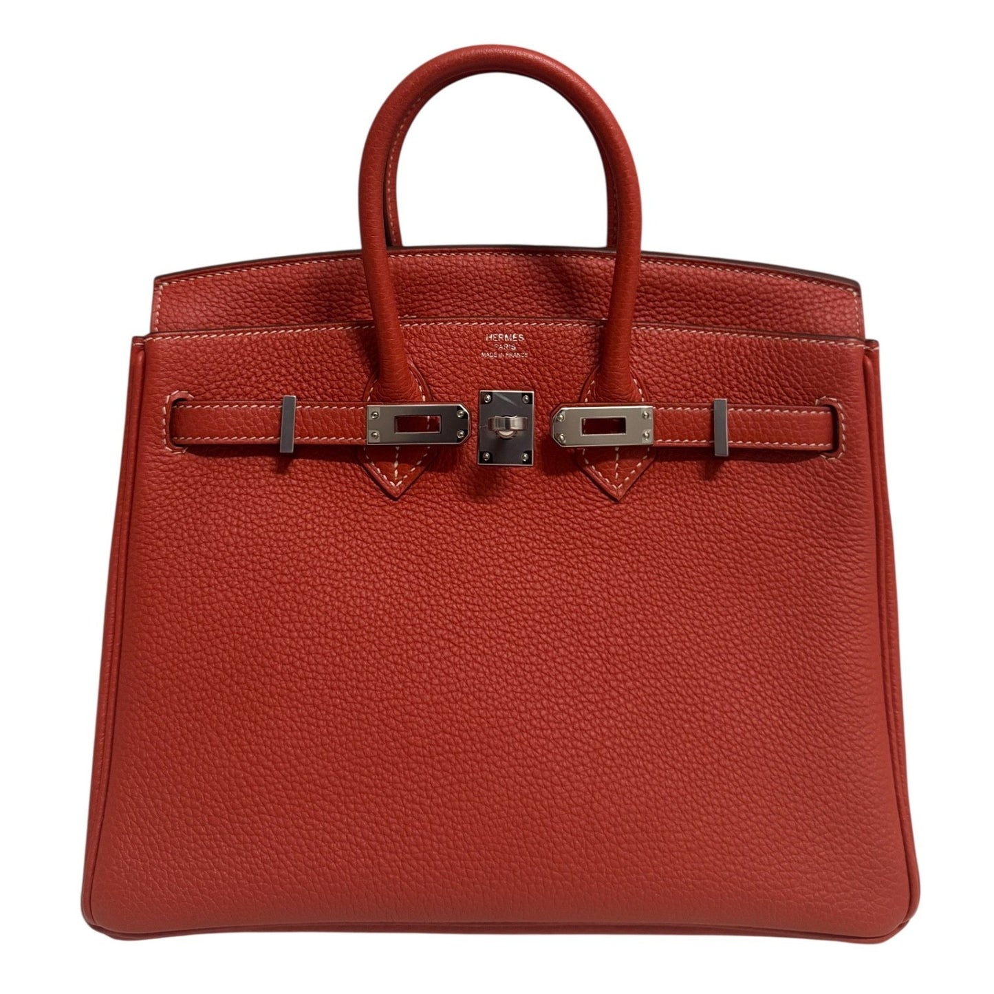 Hermes Birkin 25 Sanguine Togo Leather Palladium Hardware RARE