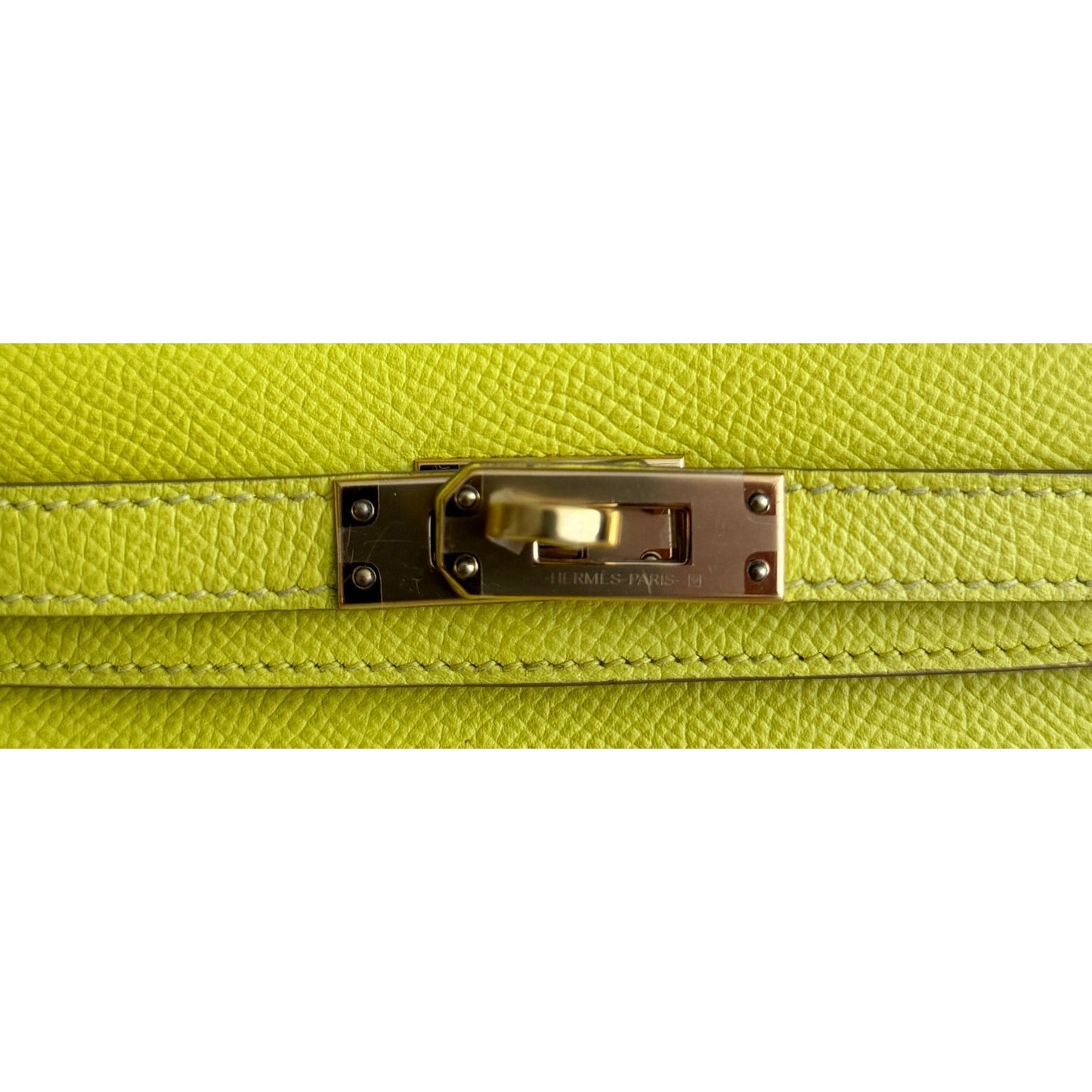 Hermes Kelly Mini 20 Lime Yellow Epsom Leather Gold Hardware