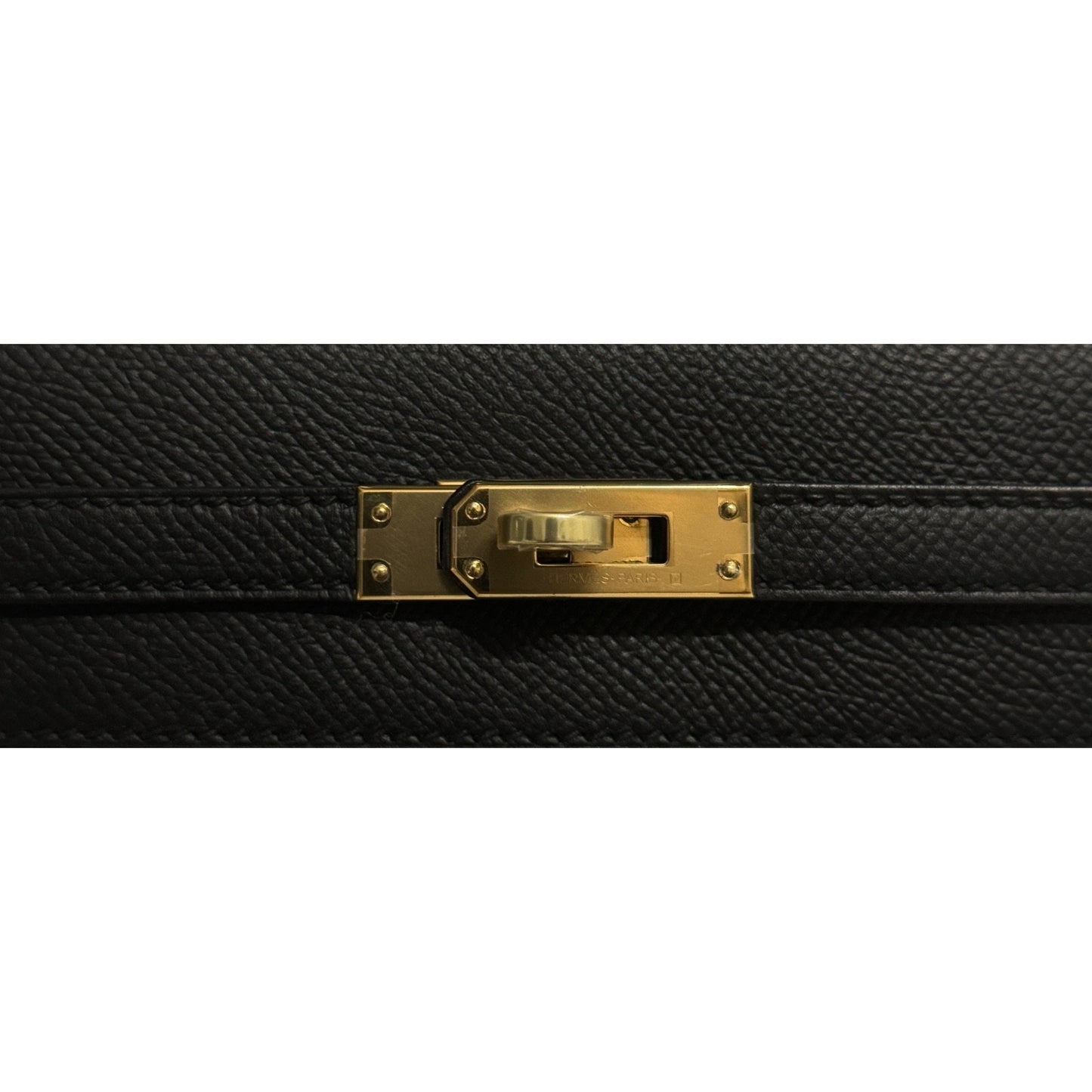 Hermes Kelly 25 Sellier Black Noir Epsom Leather Gold Hardware