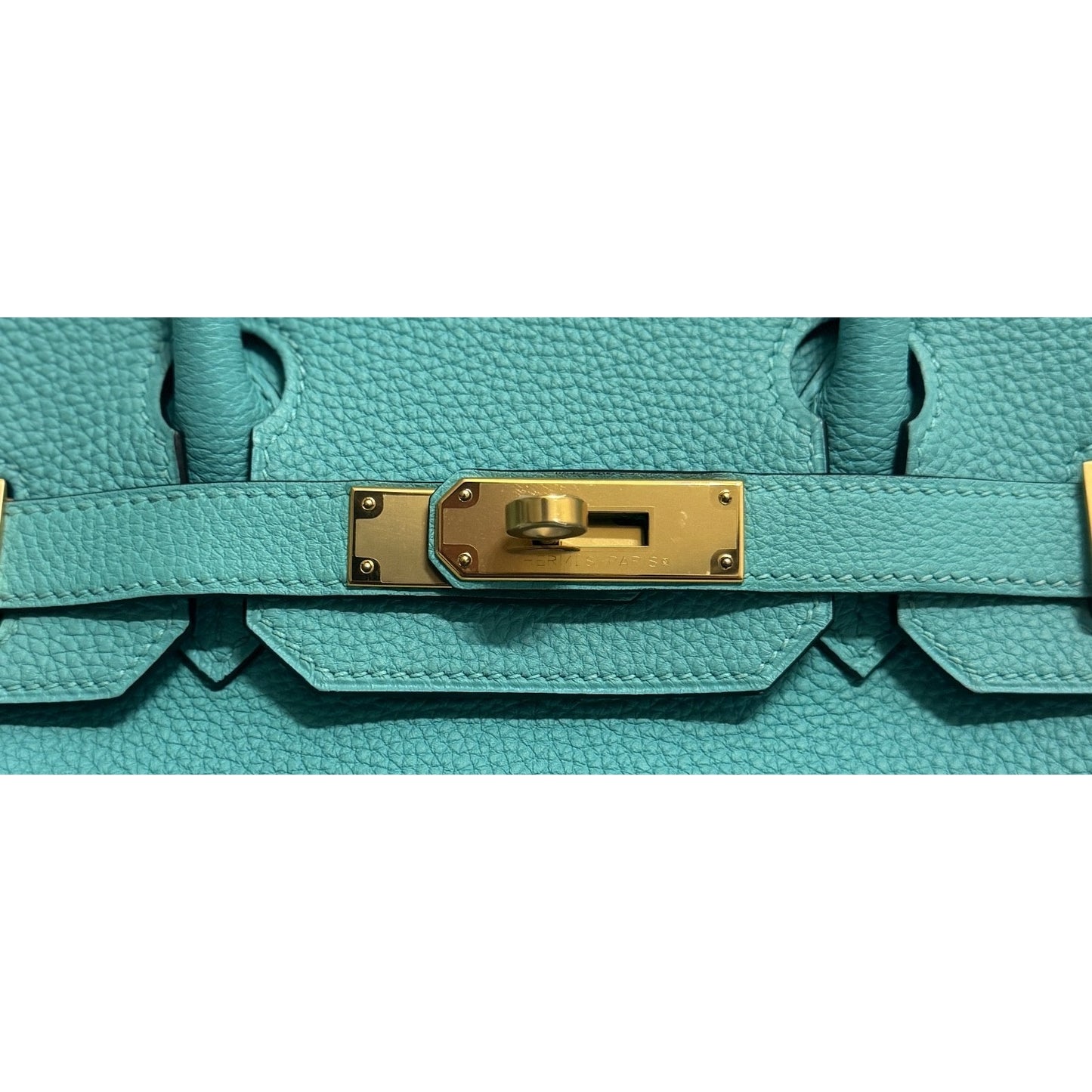 Hermes Birkin 30 Blue Atoll Togo Leather Gold Hardware