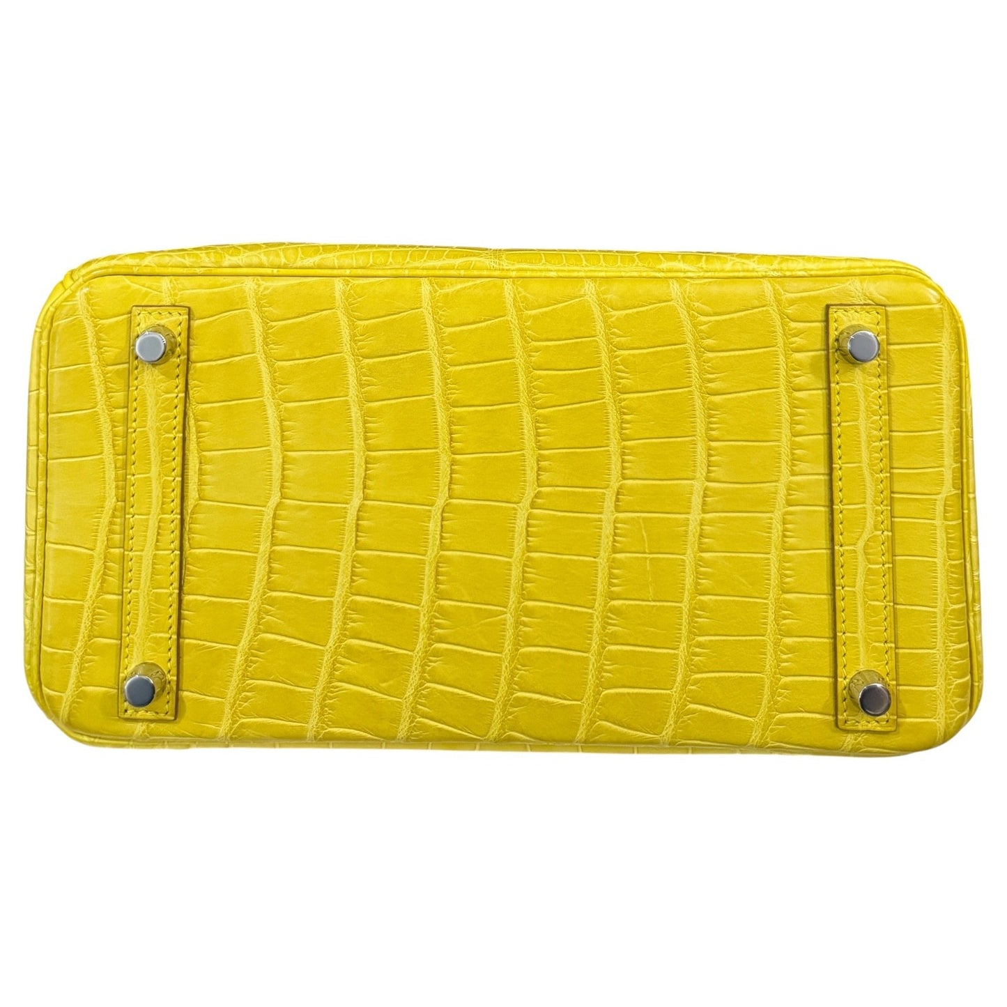 Hermes Birkin 30 Soufre Yellow Jaune Matte Alligator Leather Palladium Hardware