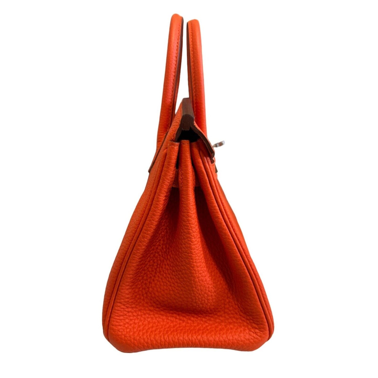 Hermes Birkin 25 Poppy Orange Togo Handbag Bag Palladium Hardware
