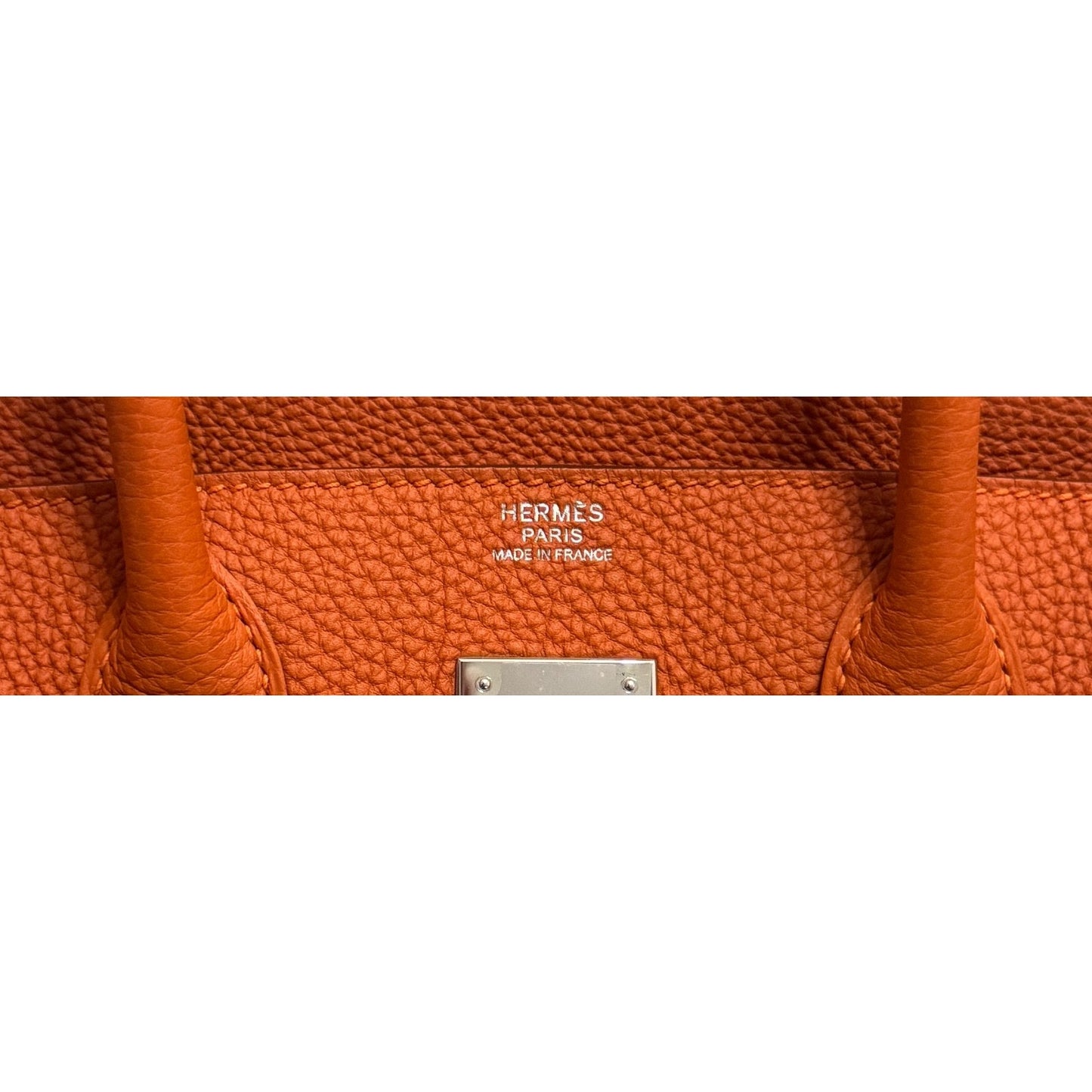 Hermes Birkin 30 Orange Togo Leather Palladium Hardware