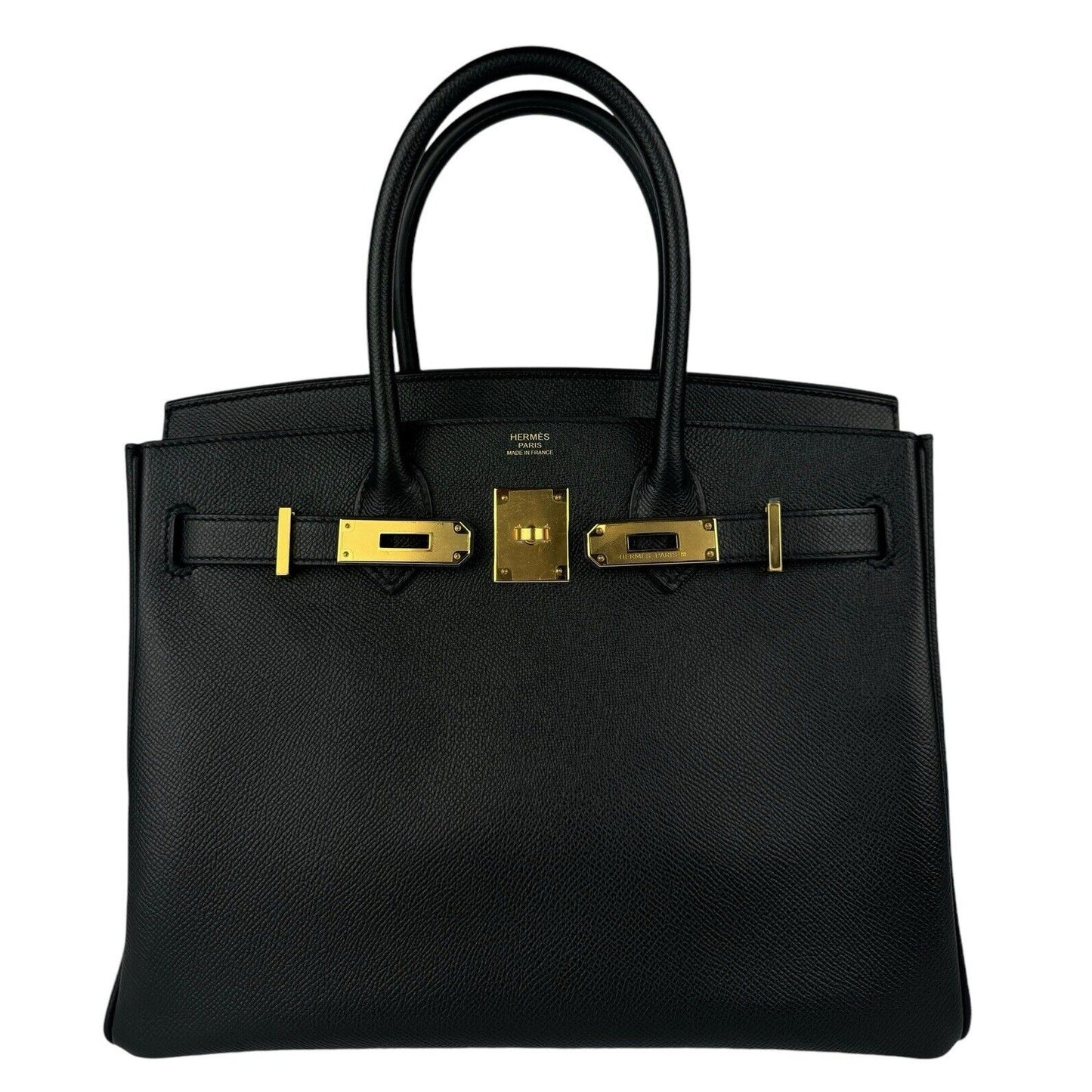 Hermes Birkin 30 Black Noir Epsom Leather Gold Hardware RARE