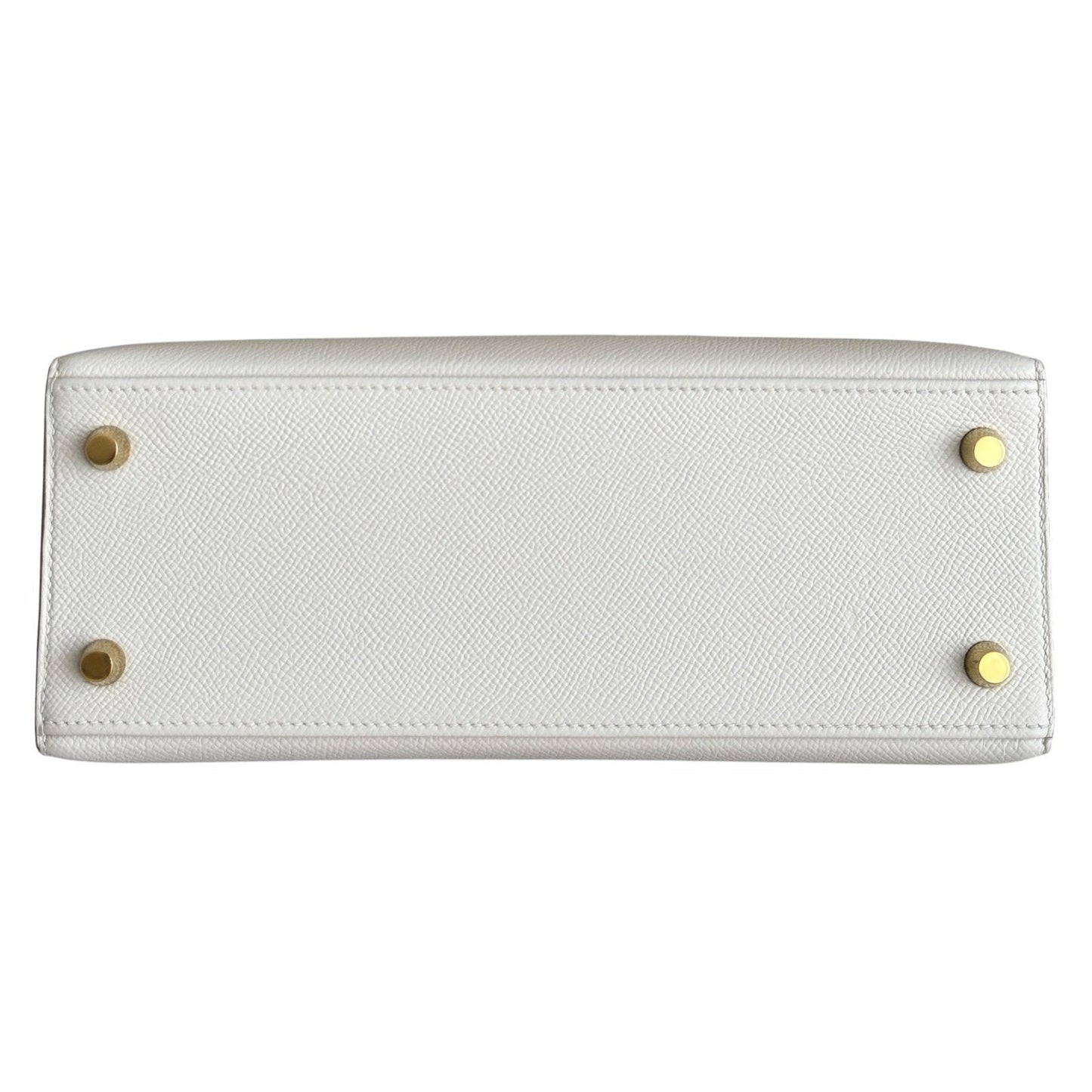 Hermes Kelly 25 Sellier Craie White Epsom Leather Gold Hardware