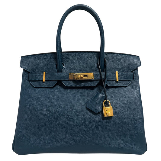 Hermes Birkin 30 Blue Colvert Epsom Leather Gold Hardware