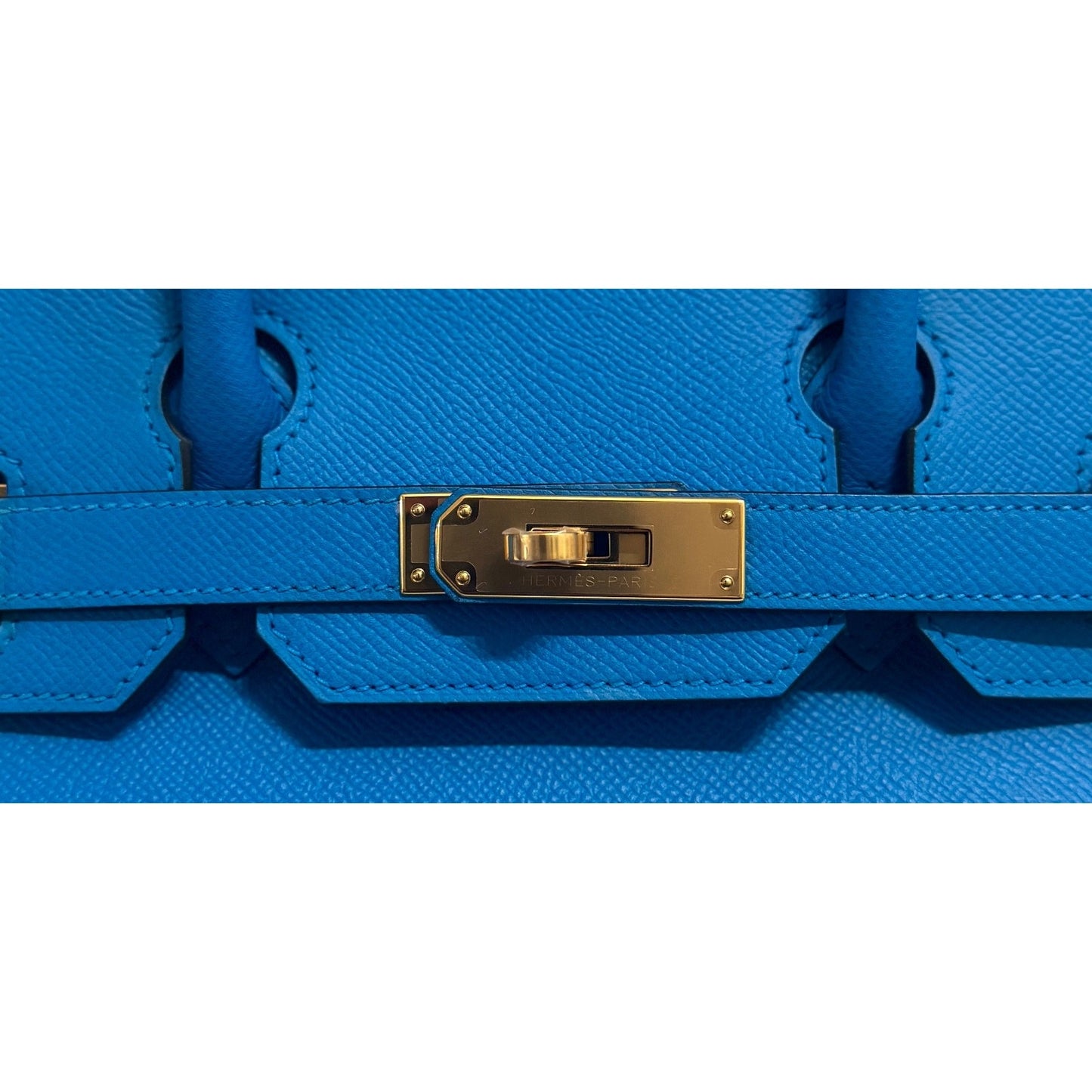 Hermes Birkin 30 Blue Zanzibar Bleu Epsom Leather Gold Hardware
