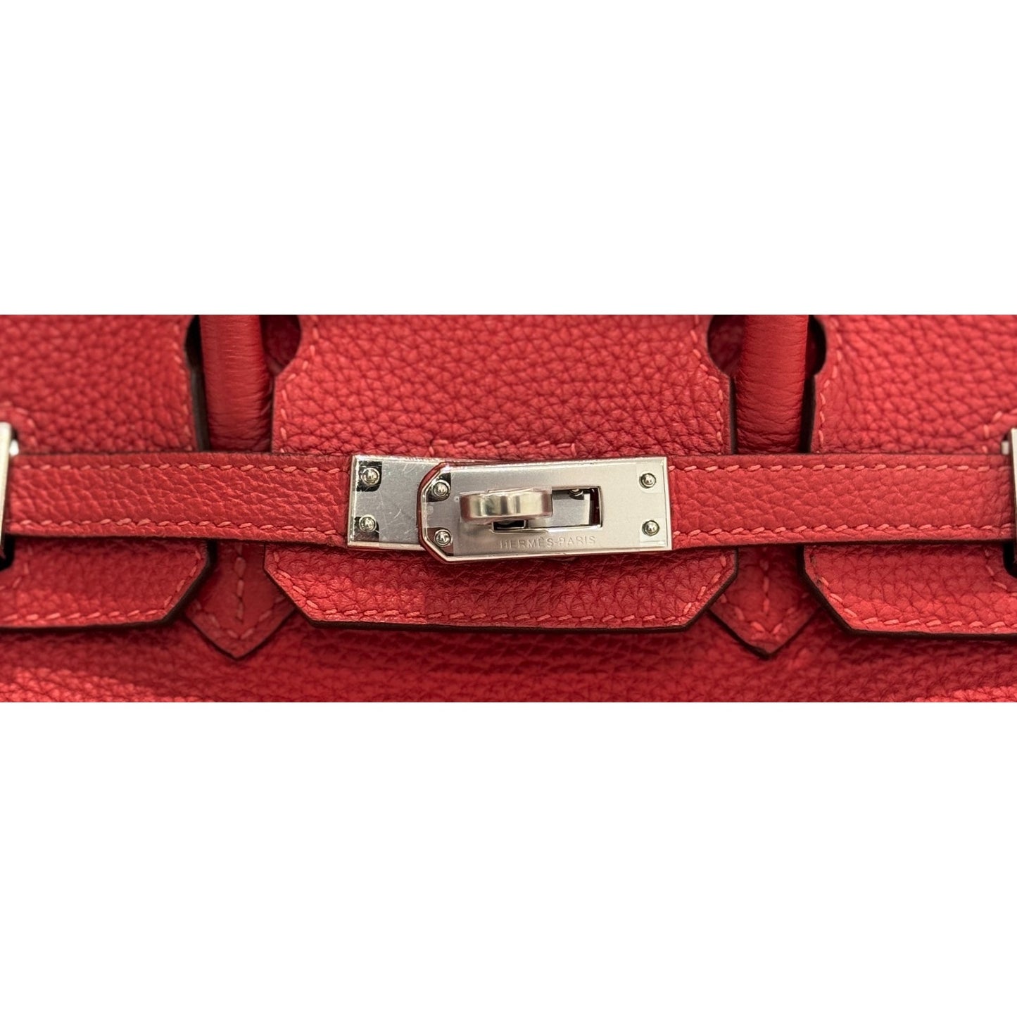 Hermes Birkin 25 Bougainvillea Red Pink Togo Leather Palladium Hardware