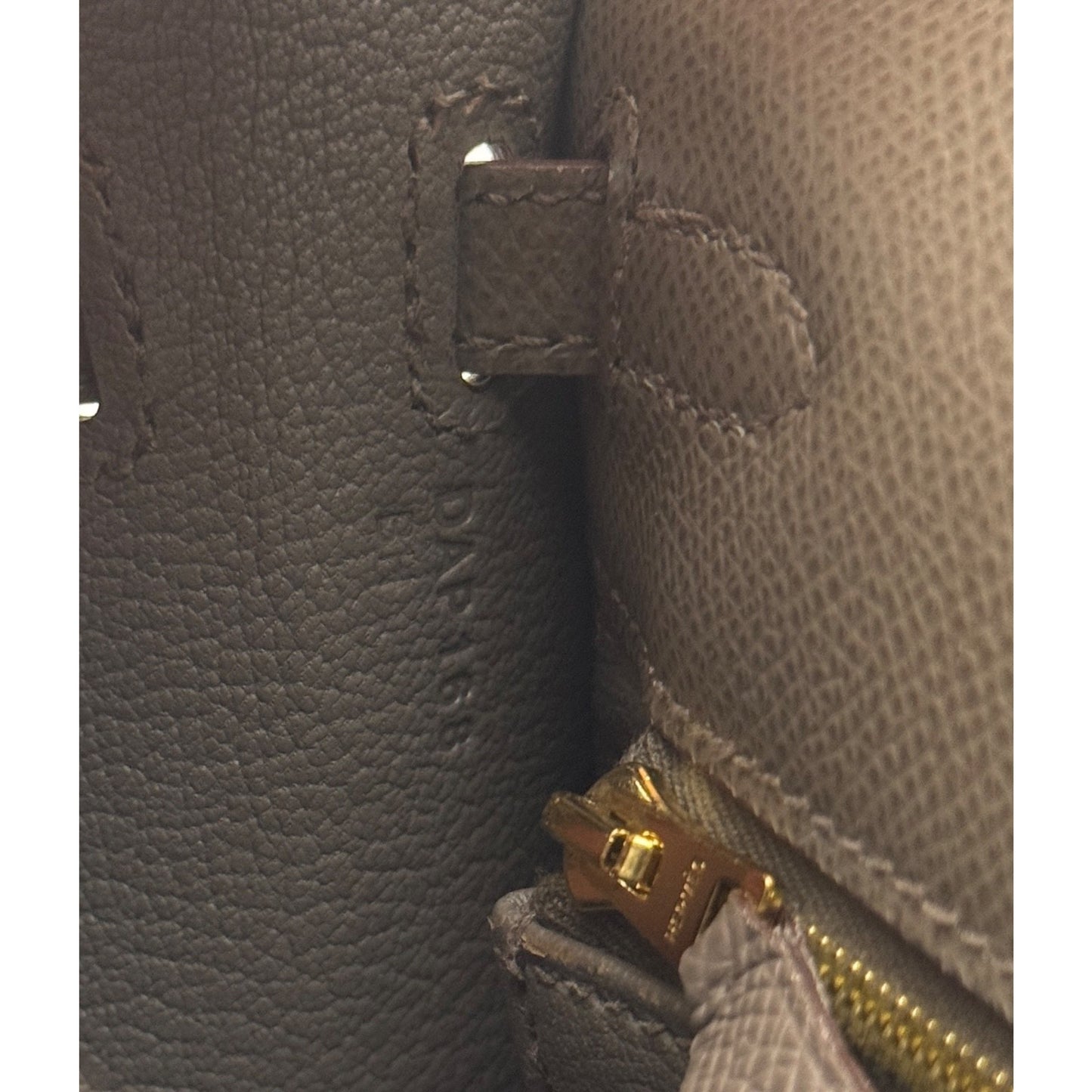 Hermes Kelly 25 Sellier Etain Gray Epsom Leather Gold Hardware