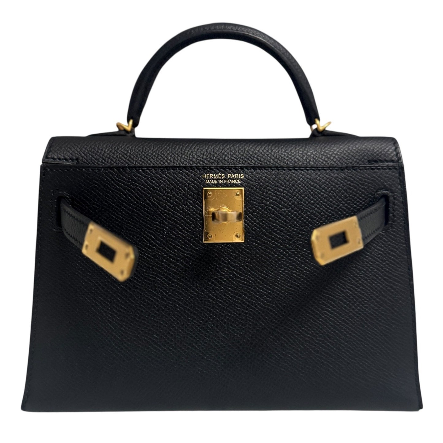 Hermes Kelly Mini 20 Black Noir Epsom Leather Gold Hardware