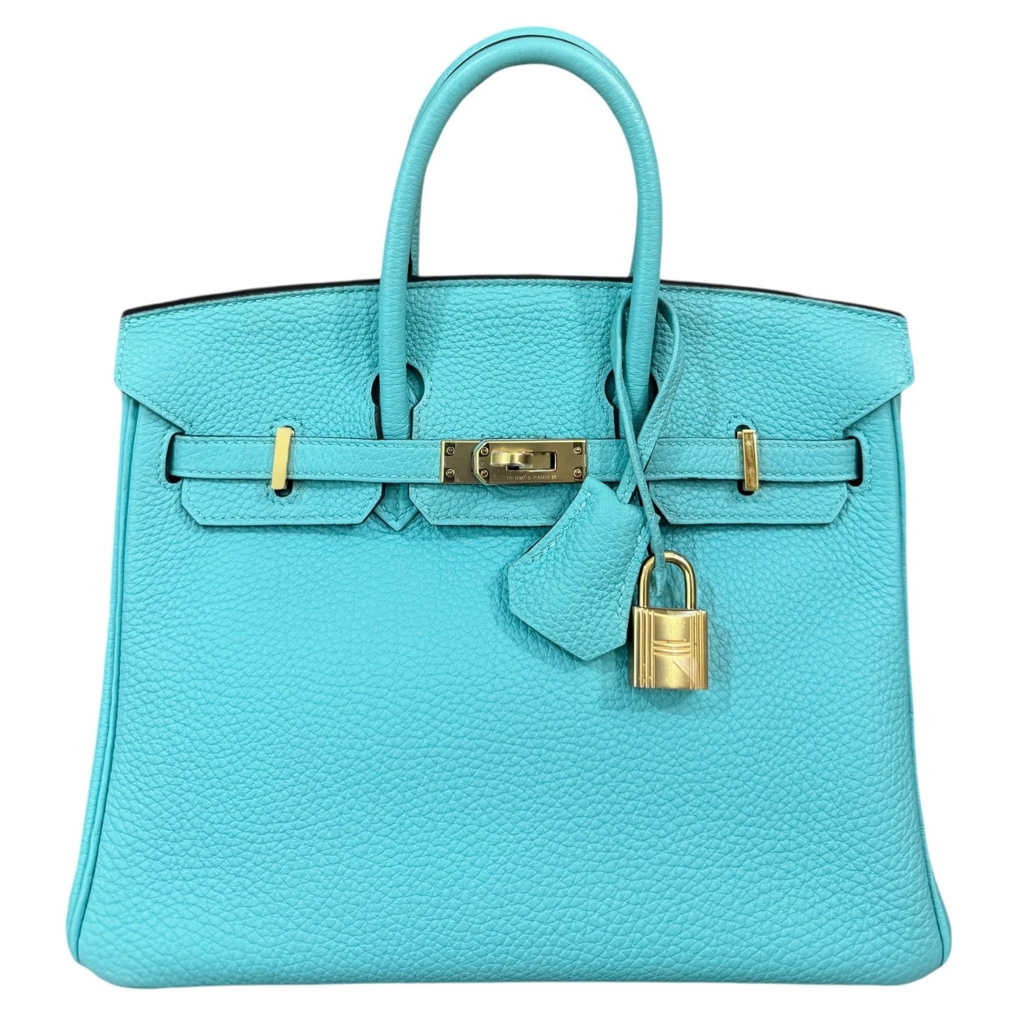 Hermes Birkin 25 Blue Atoll Togo Leather Gold Hardware Rare
