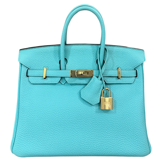 Hermes Birkin 25 Blue Atoll Togo Leather Gold Hardware Rare