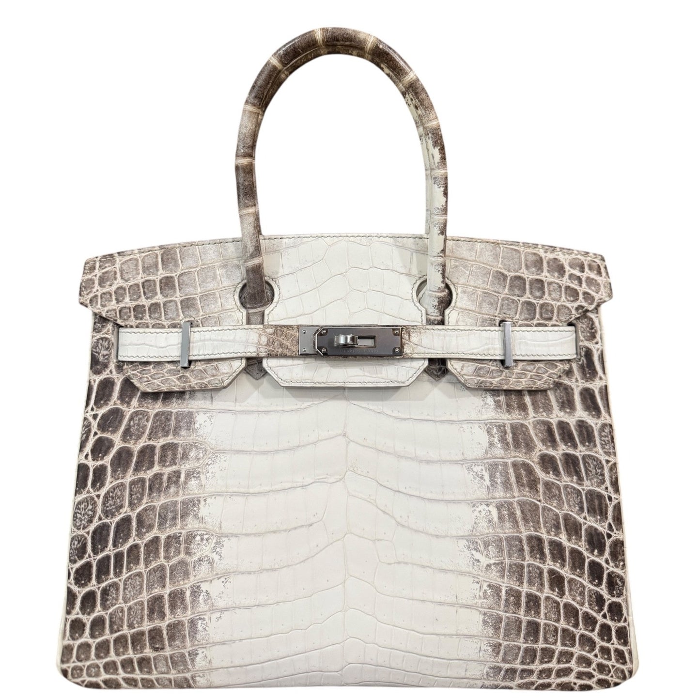 Hermes Birkin 30 White Himalayan Crocodile Matte Leather Palladium Hardware RARE