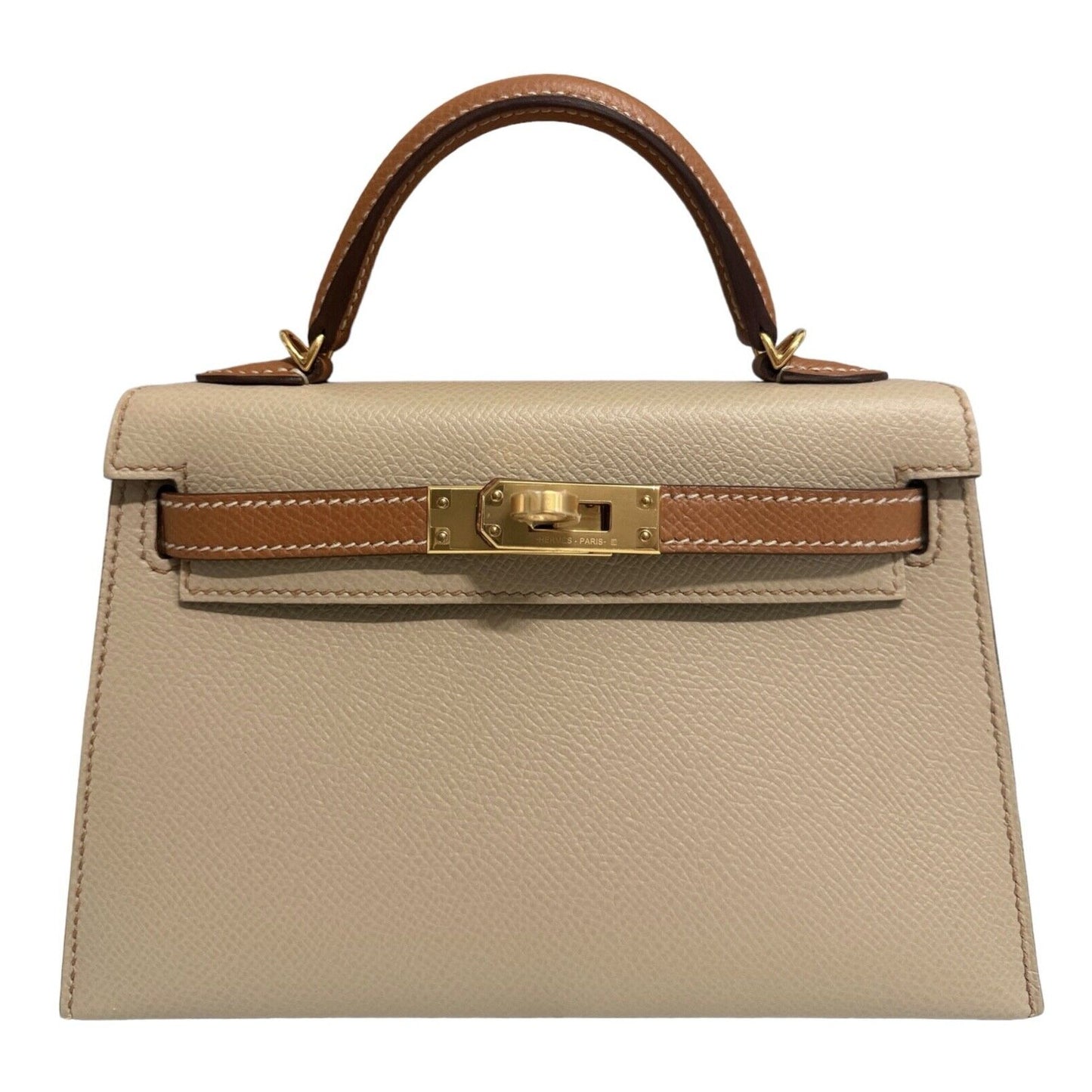 Hermes Kelly Mini 20 Special Order Trench Beige & Gold Tan Epsom Gold Hardware