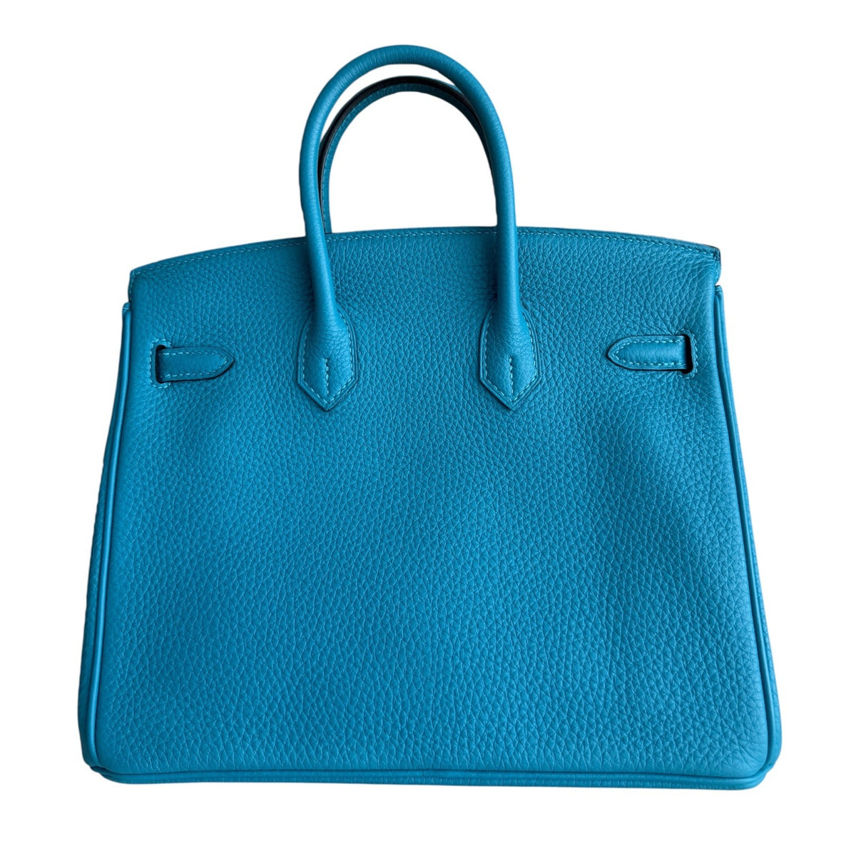 Hermes Birkin 25 Turquoise Blue Green Togo Leather Palladium Hardware RARE