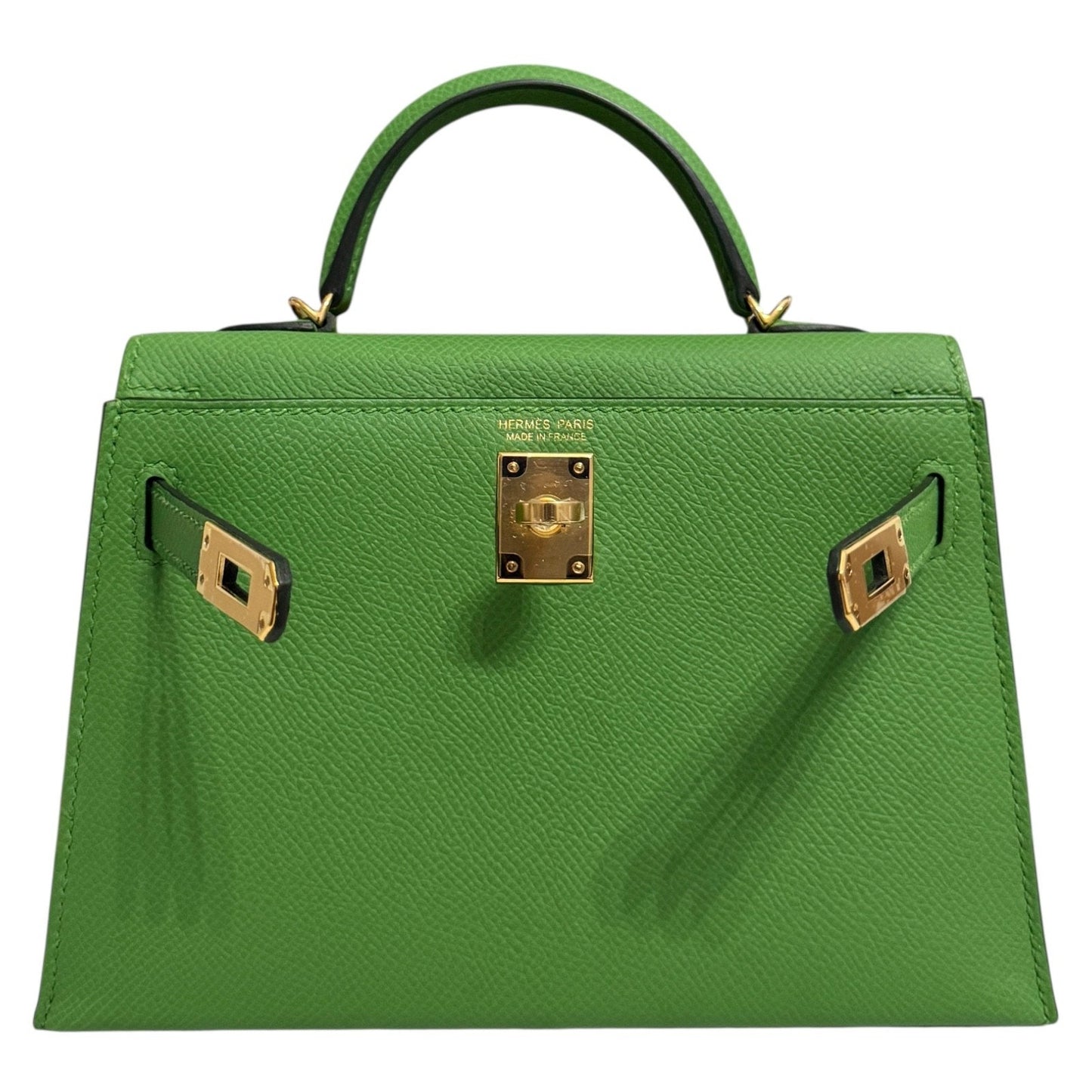 Hermes Kelly Mini 20 Vert Yucca Green Epsom Leather Gold Hardware RARE
