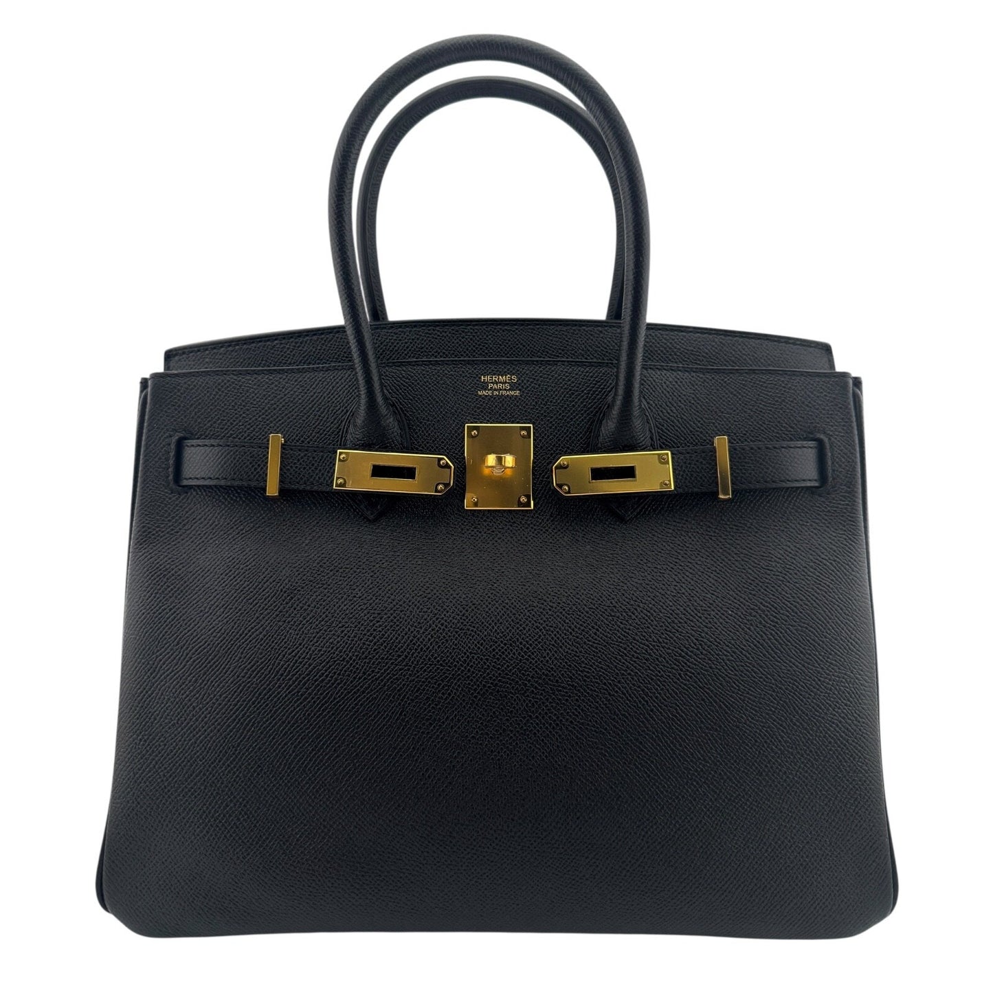 Hermes Birkin 30 Black Noir Epsom Leather Gold Hardware RARE