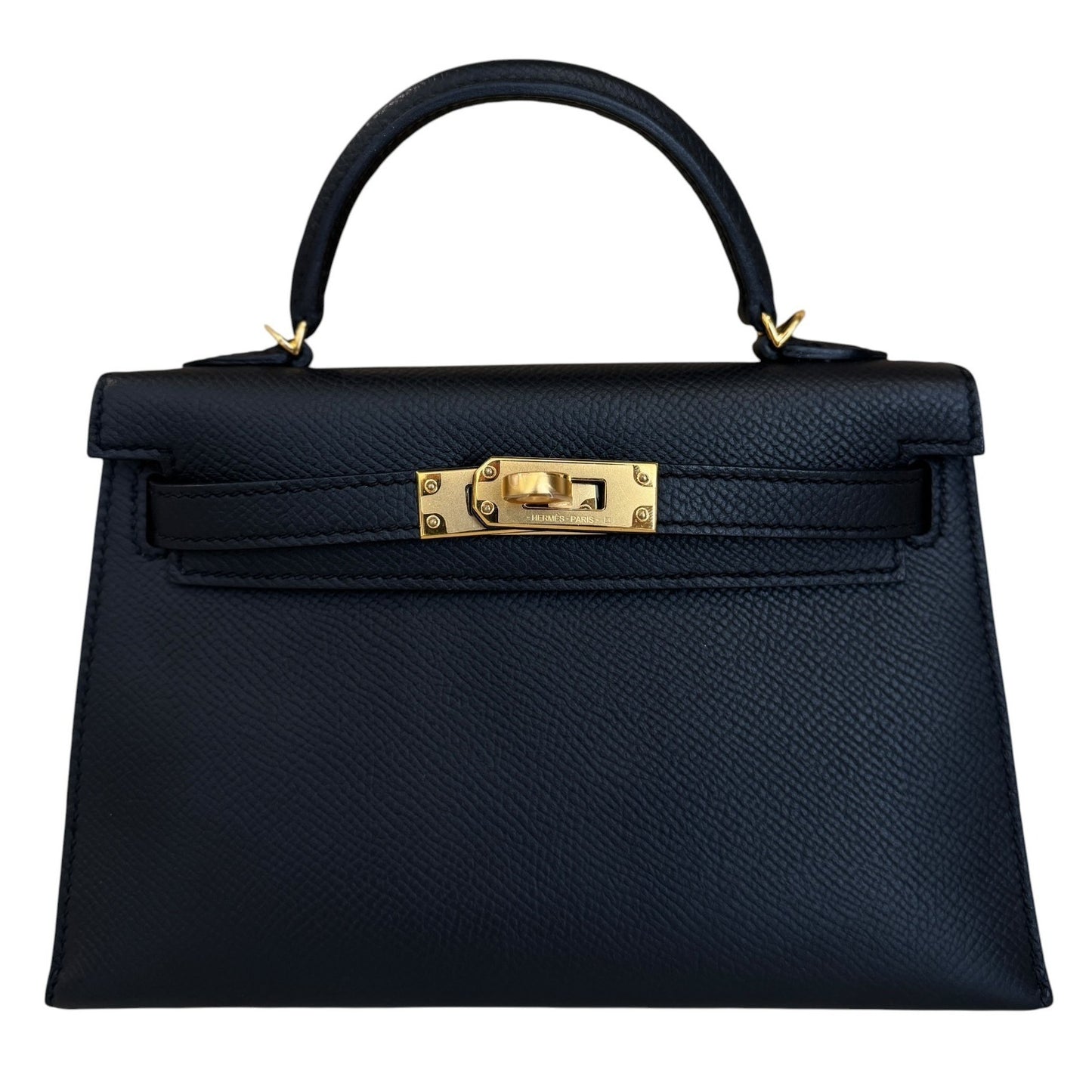 Hermes Kelly Mini 20 Black Noir Epsom Leather Gold Hardware