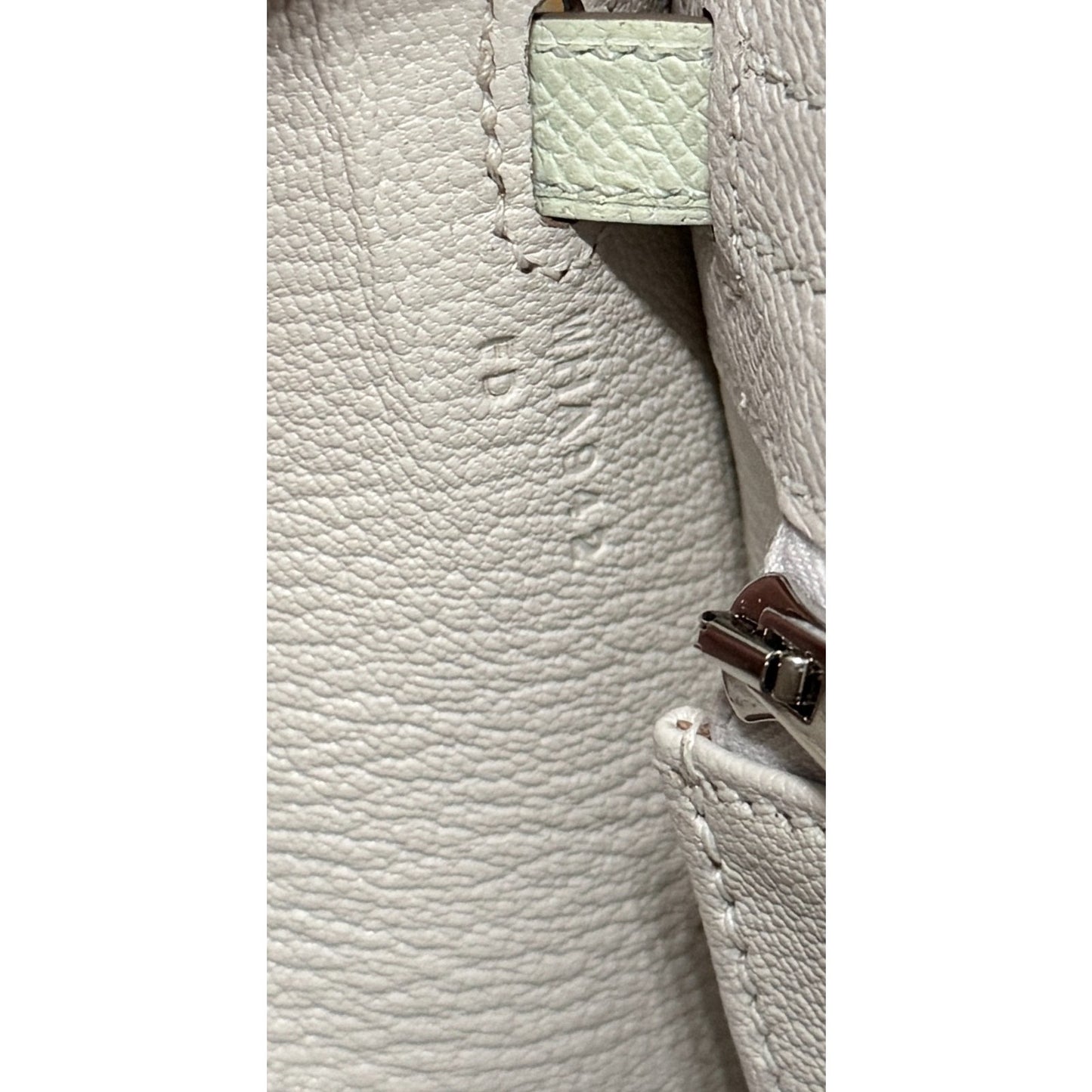 Hermes Kelly 25 Sellier Gris Pale Vert Fizz Graphite Epsom Palladium Hardware