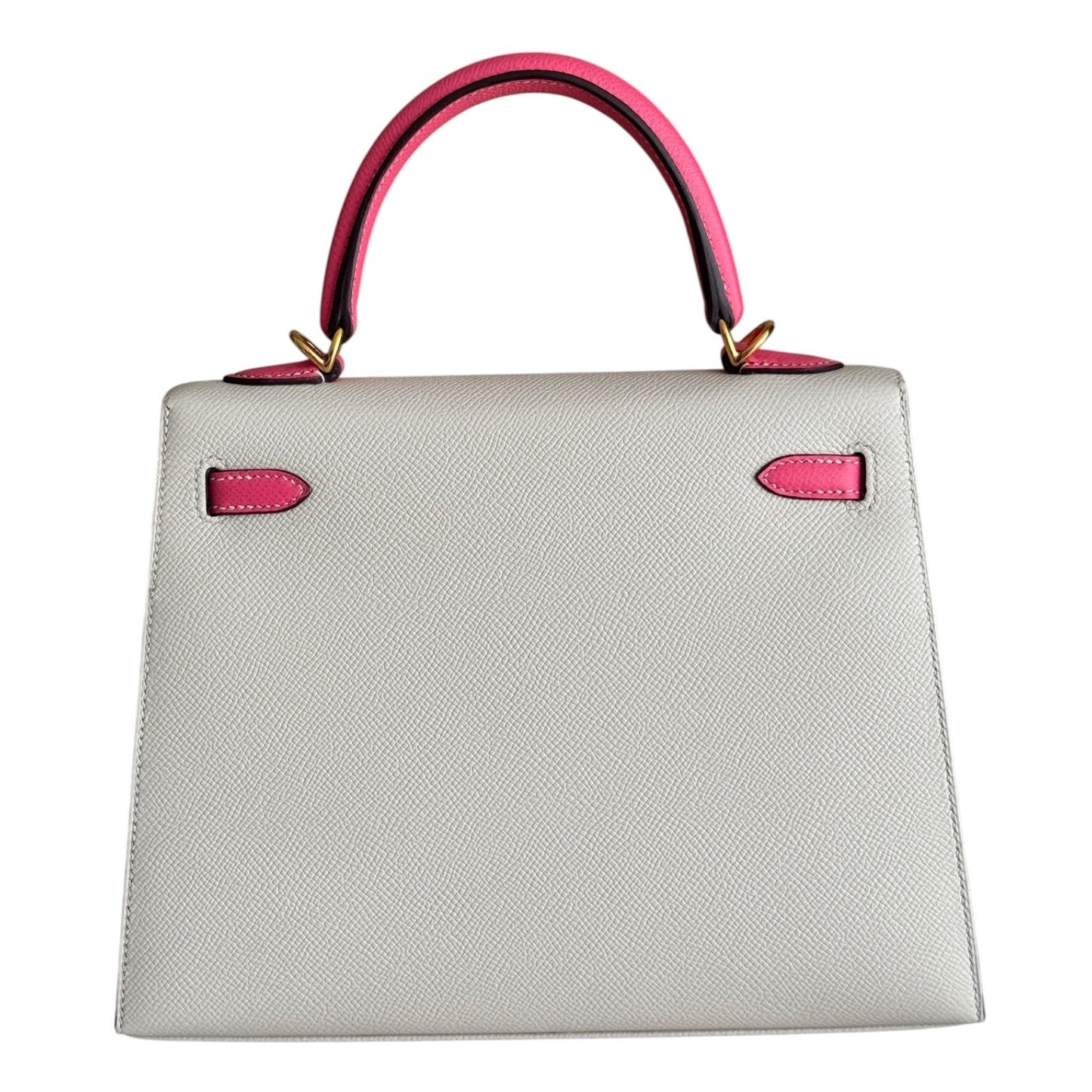 Hermes Kelly 25 Sellier Special Order Craie Rose Azalee Pink Epsom Gold Hardware