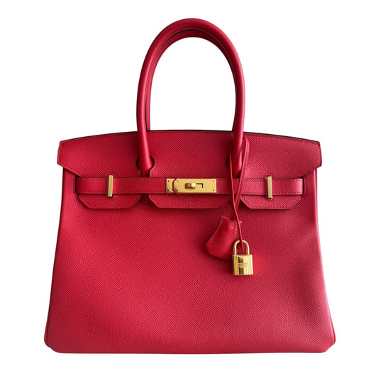 Hermes Birkin 30 Rouge Tomate Red Epsom Leather Gold Hardware