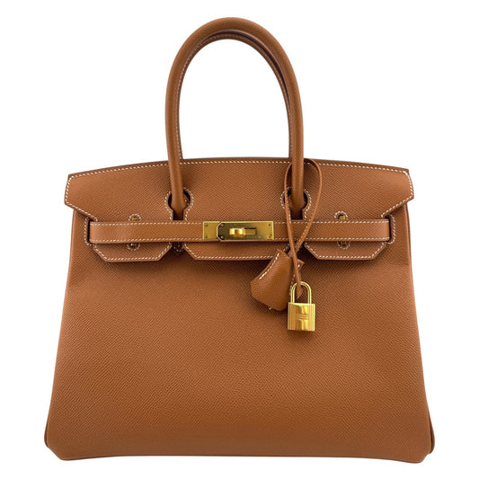 Hermes Birkin 30 Gold Camel Tan Epsom Leather Gold Hardware RARE