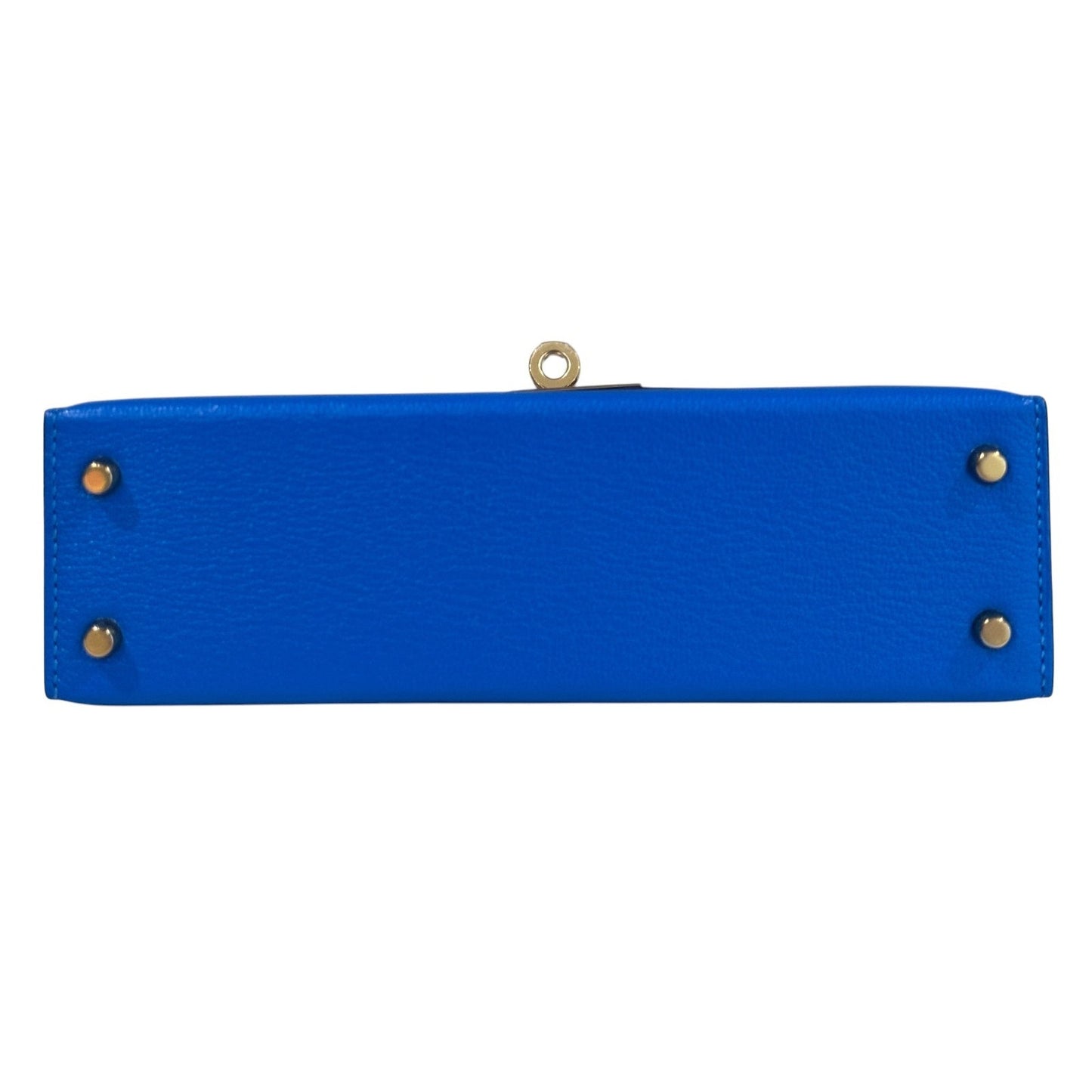 Hermes Kelly Mini 20 Blue Hydra Chevre Leather Gold Hardware RARE